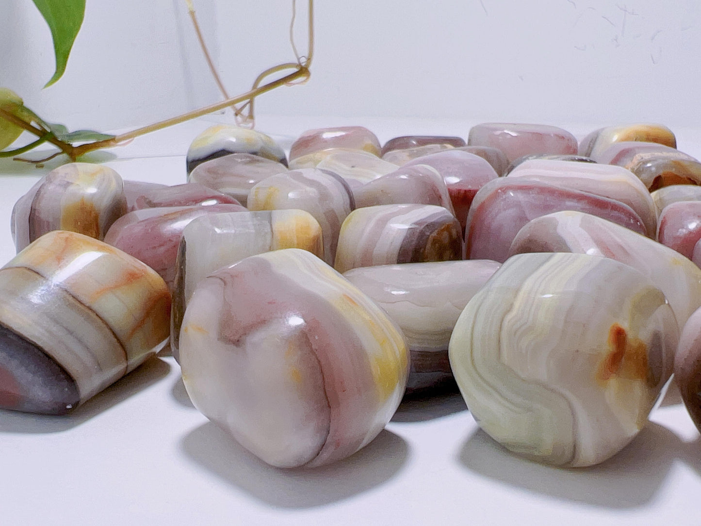 Pink Pistachio Calcite Tumble