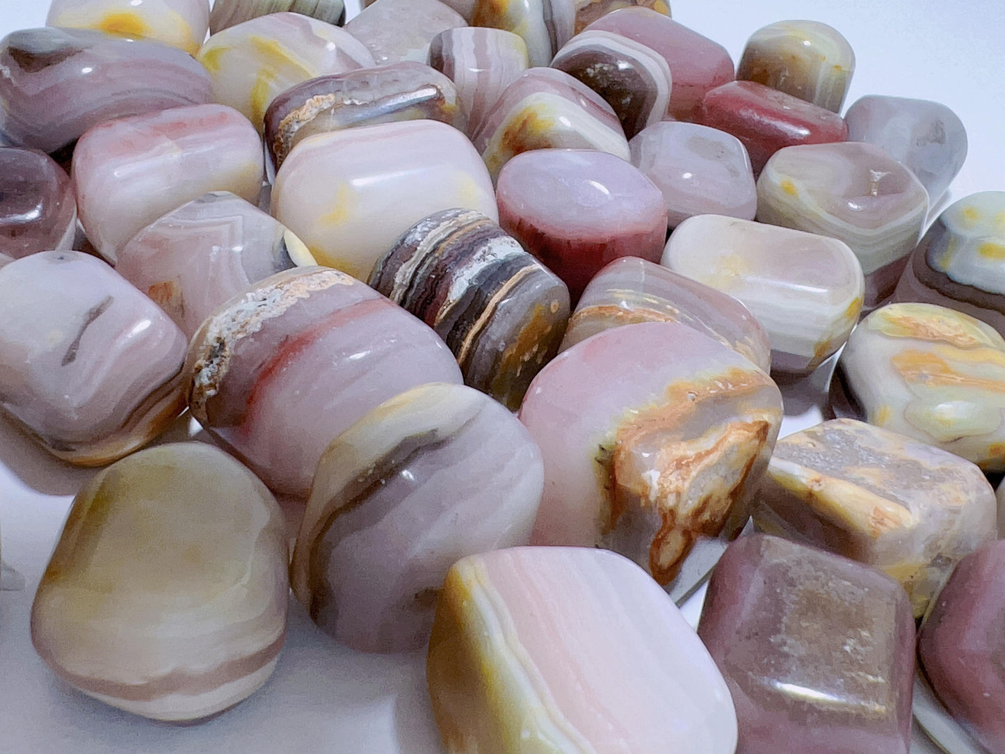 Pink Pistachio Calcite Tumble