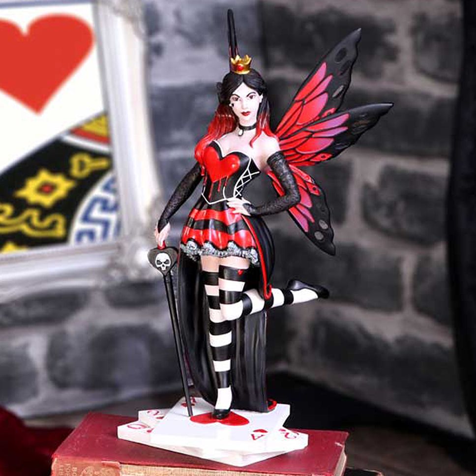 Wonderland Fairies Queen of Hearts Red Card Figurine