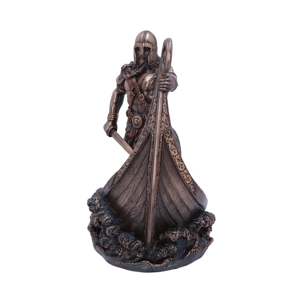 Bronzed Halvor Viking Longship Figurine