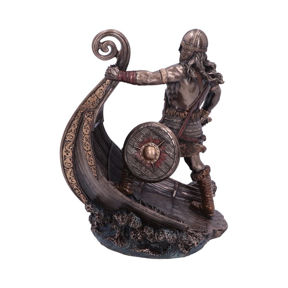 Bronzed Halvor Viking Longship Figurine