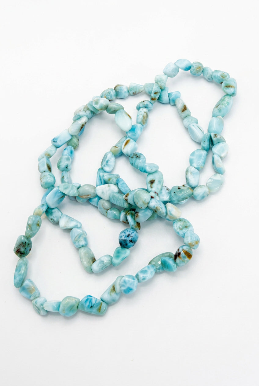 Larimar Chip Bracelet 5mm