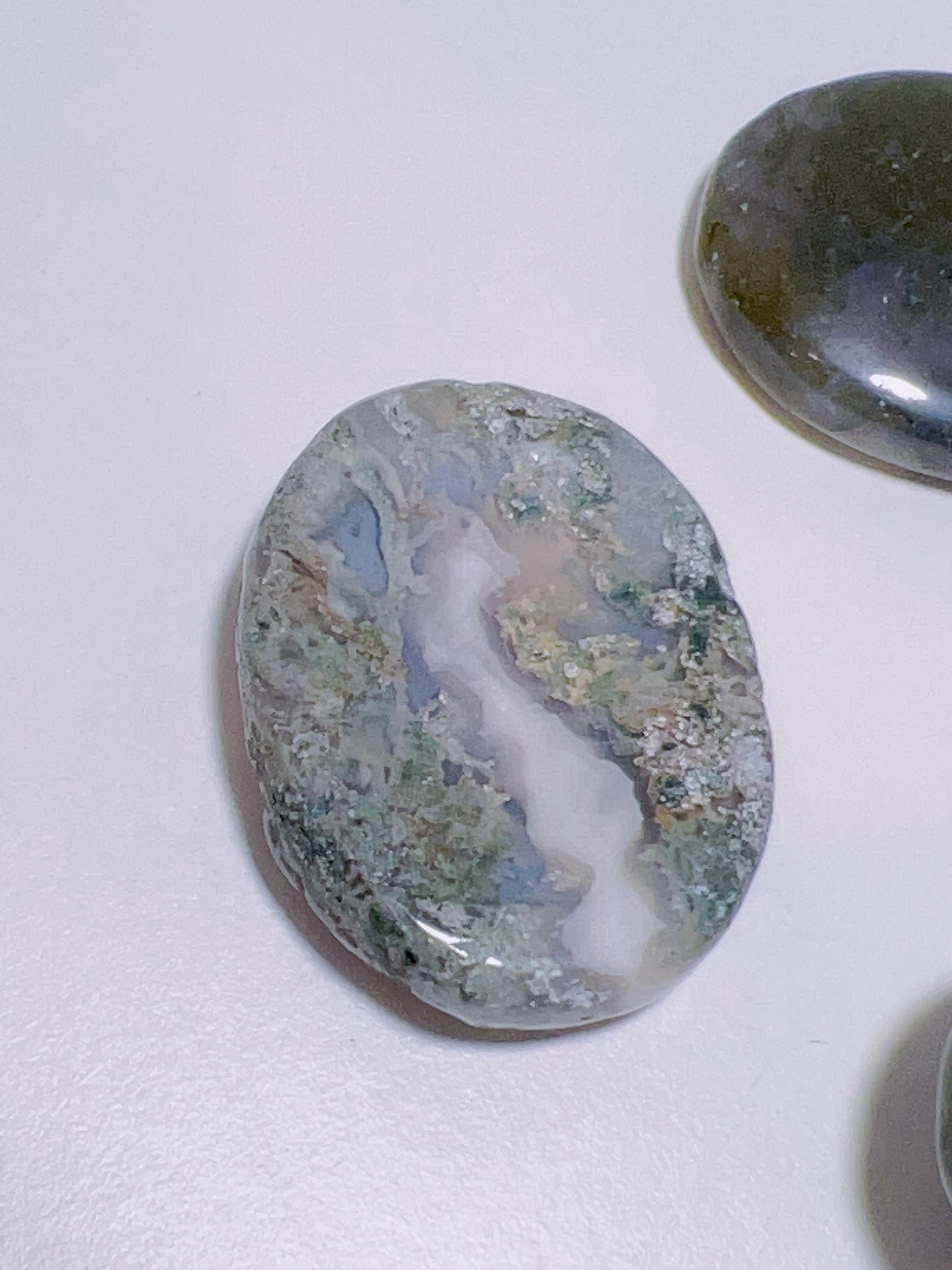 Moss Agate Worry Stone