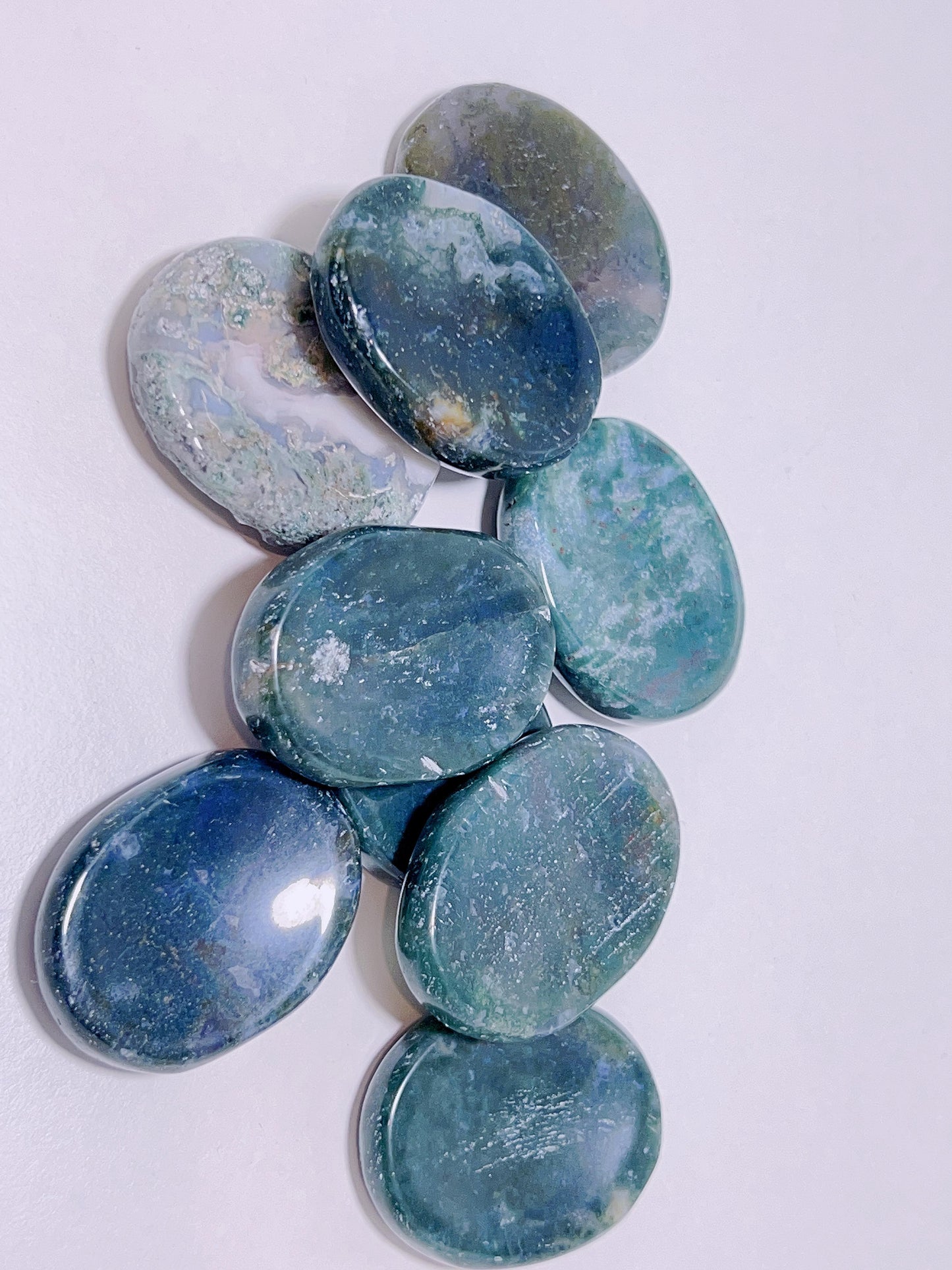 Moss Agate Worry Stone