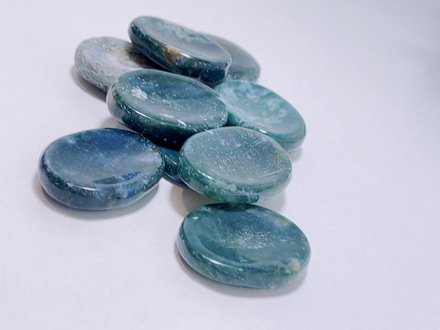 Moss Agate Worry Stone