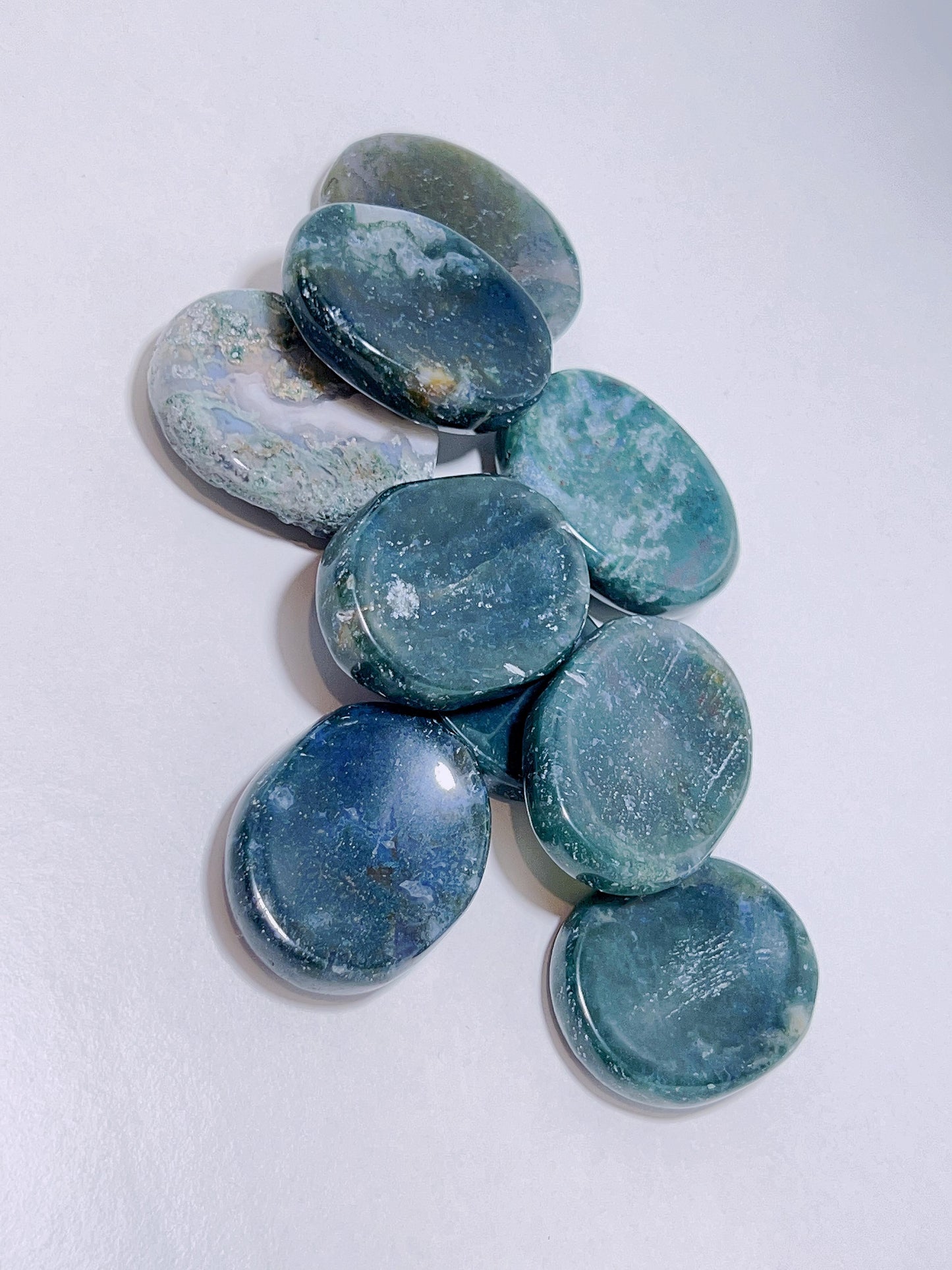 Moss Agate Worry Stone
