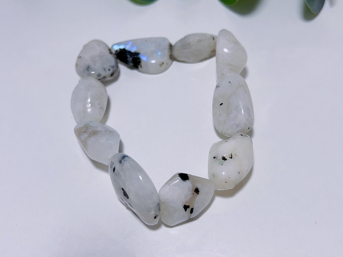 Rainbow Moonstone Chunky Bracelet