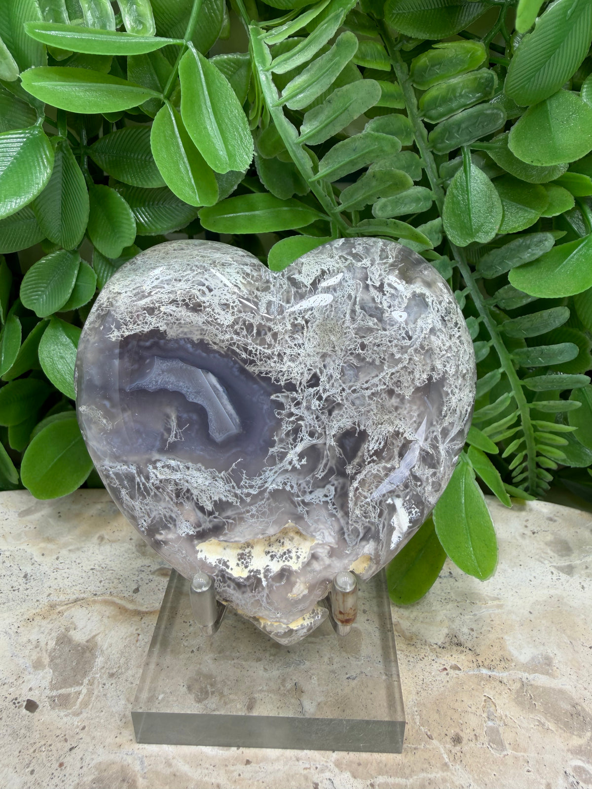 Moss Agate Heart  | Growth • Abundance • Grounding