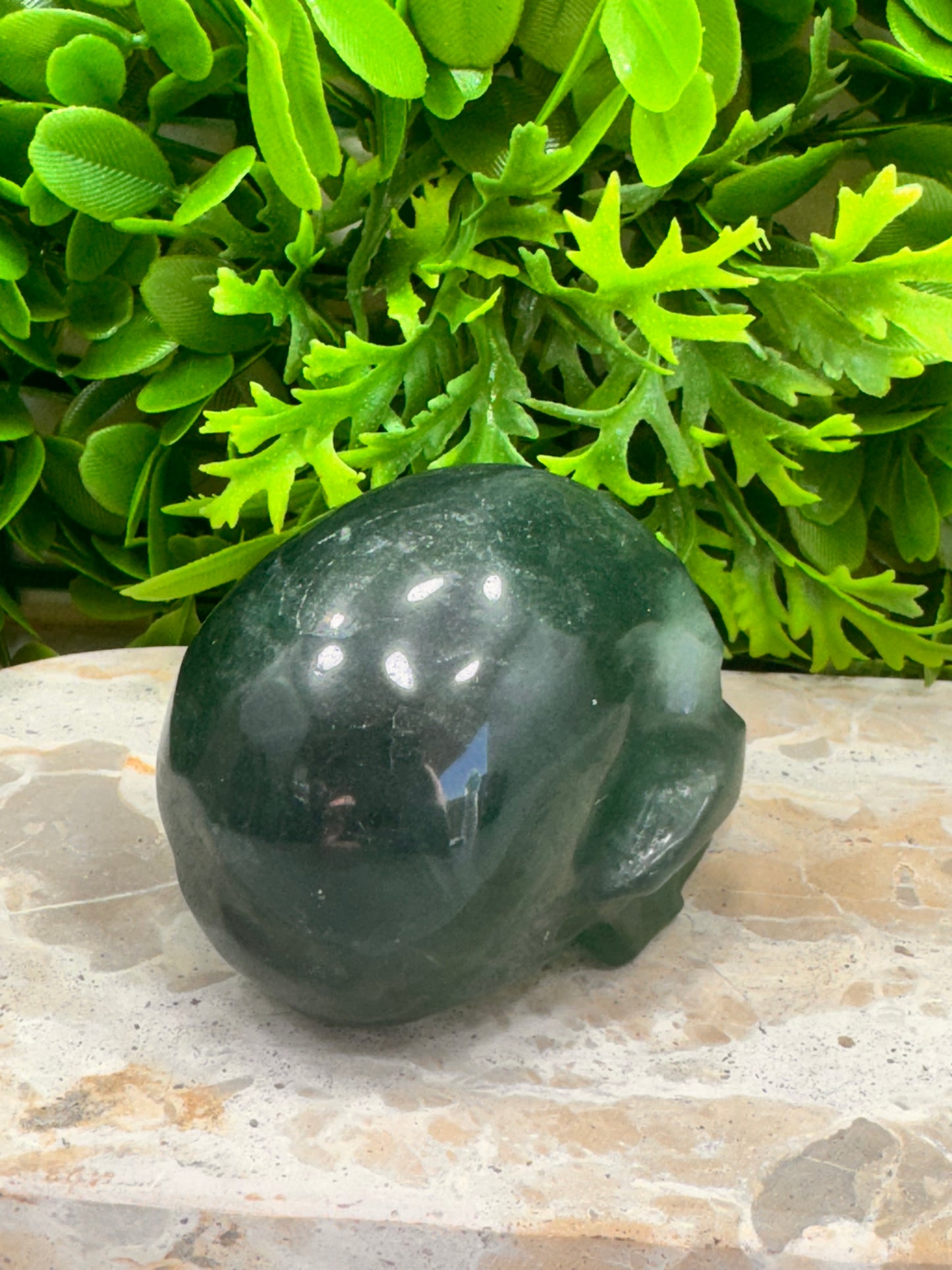 Green Fluorite Skull 522g