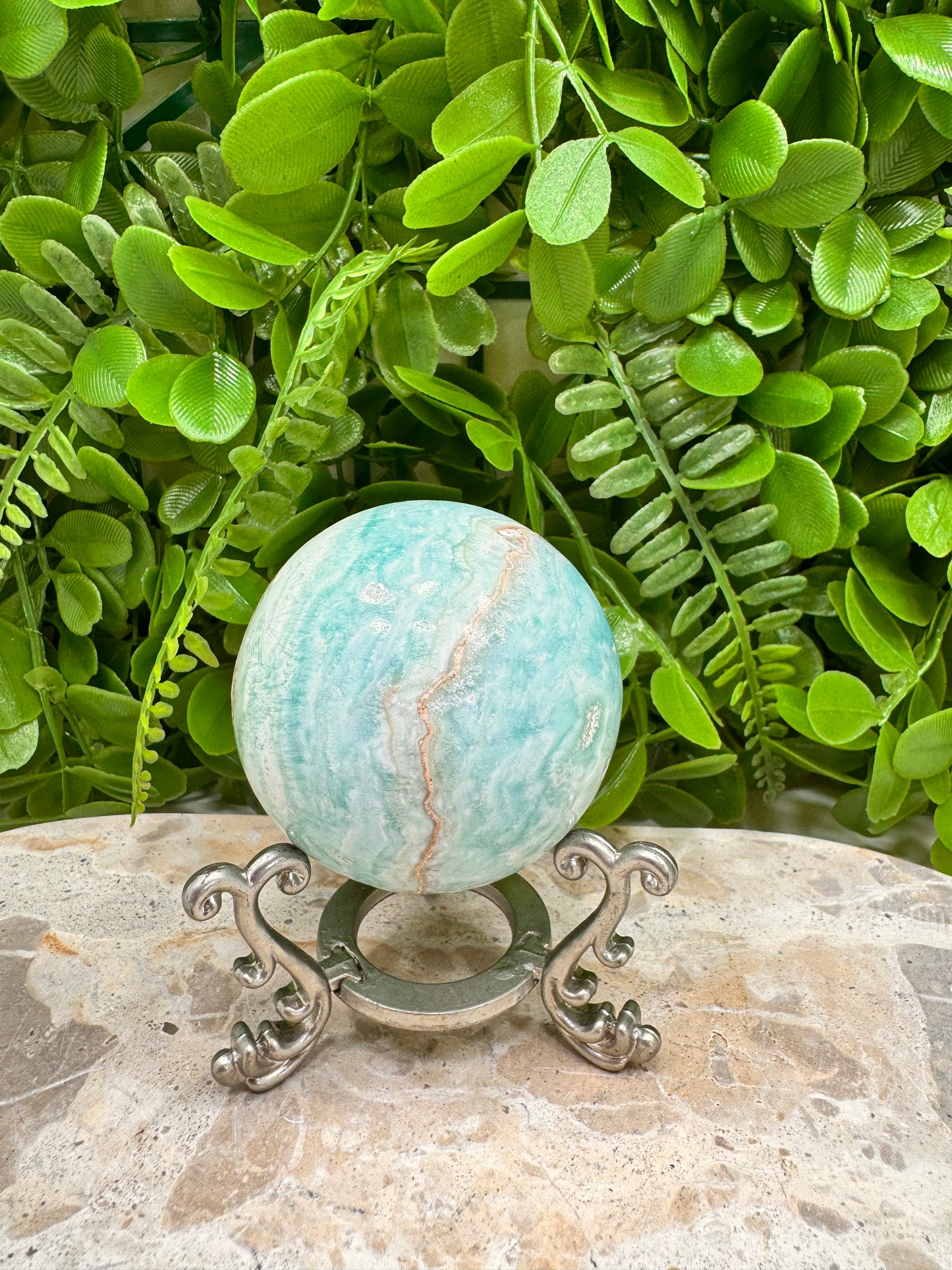 Blue Aragonite Sphere 300g