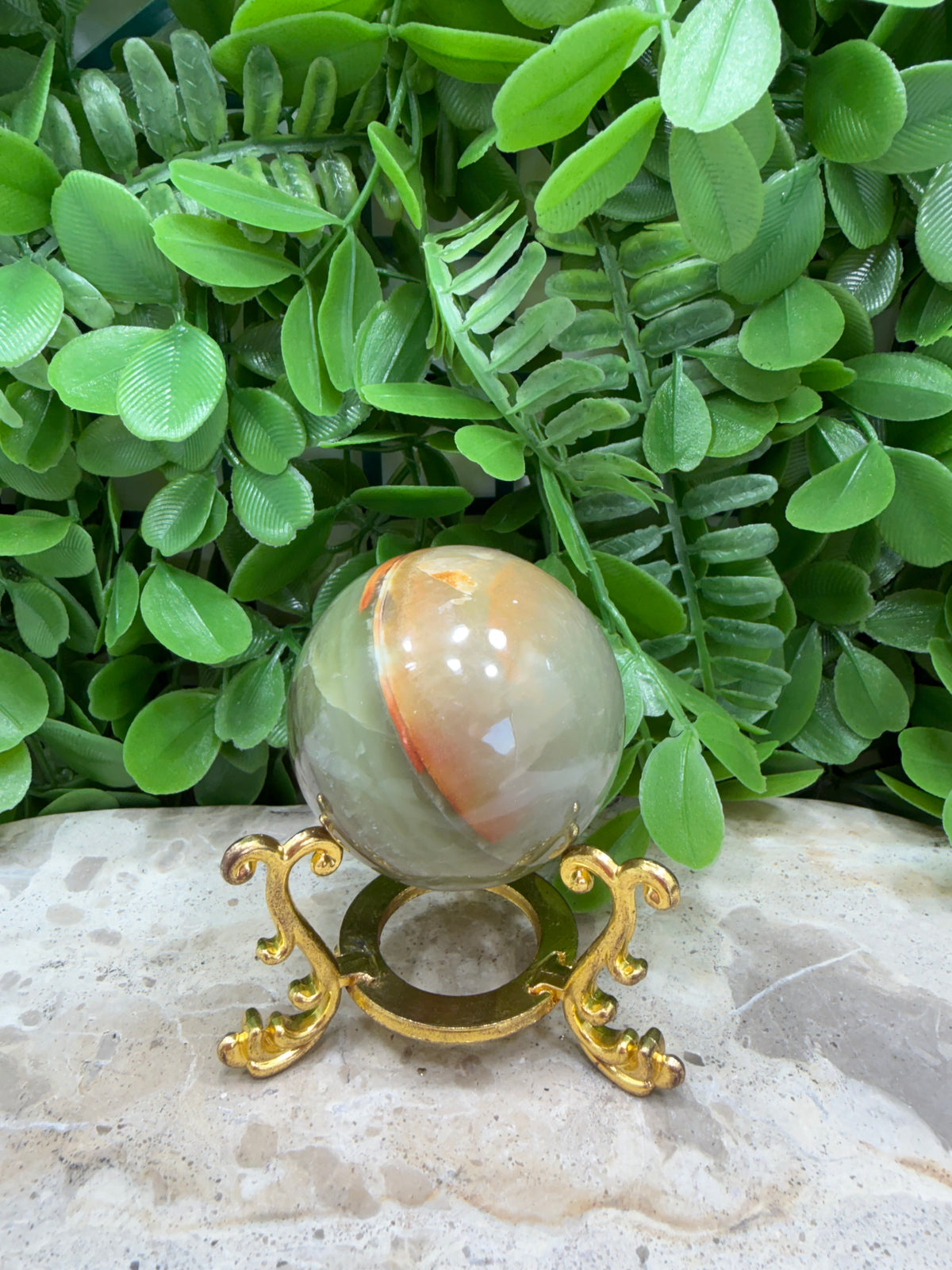 Green Banded Onyx Sphere 182g