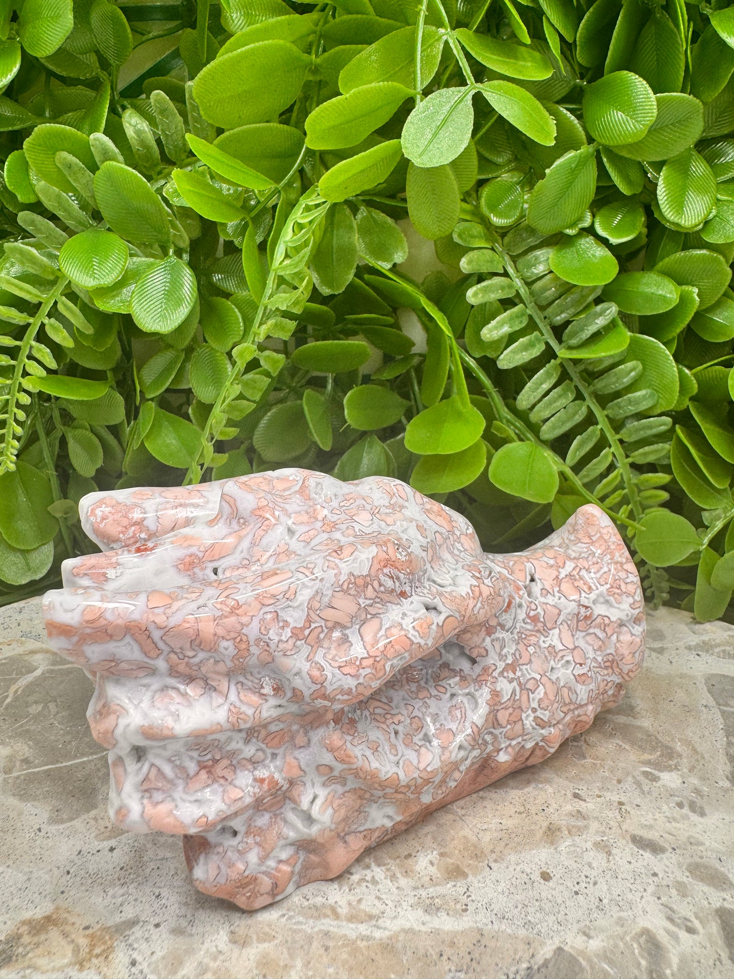 Pink Agate Dragon Skull 635g