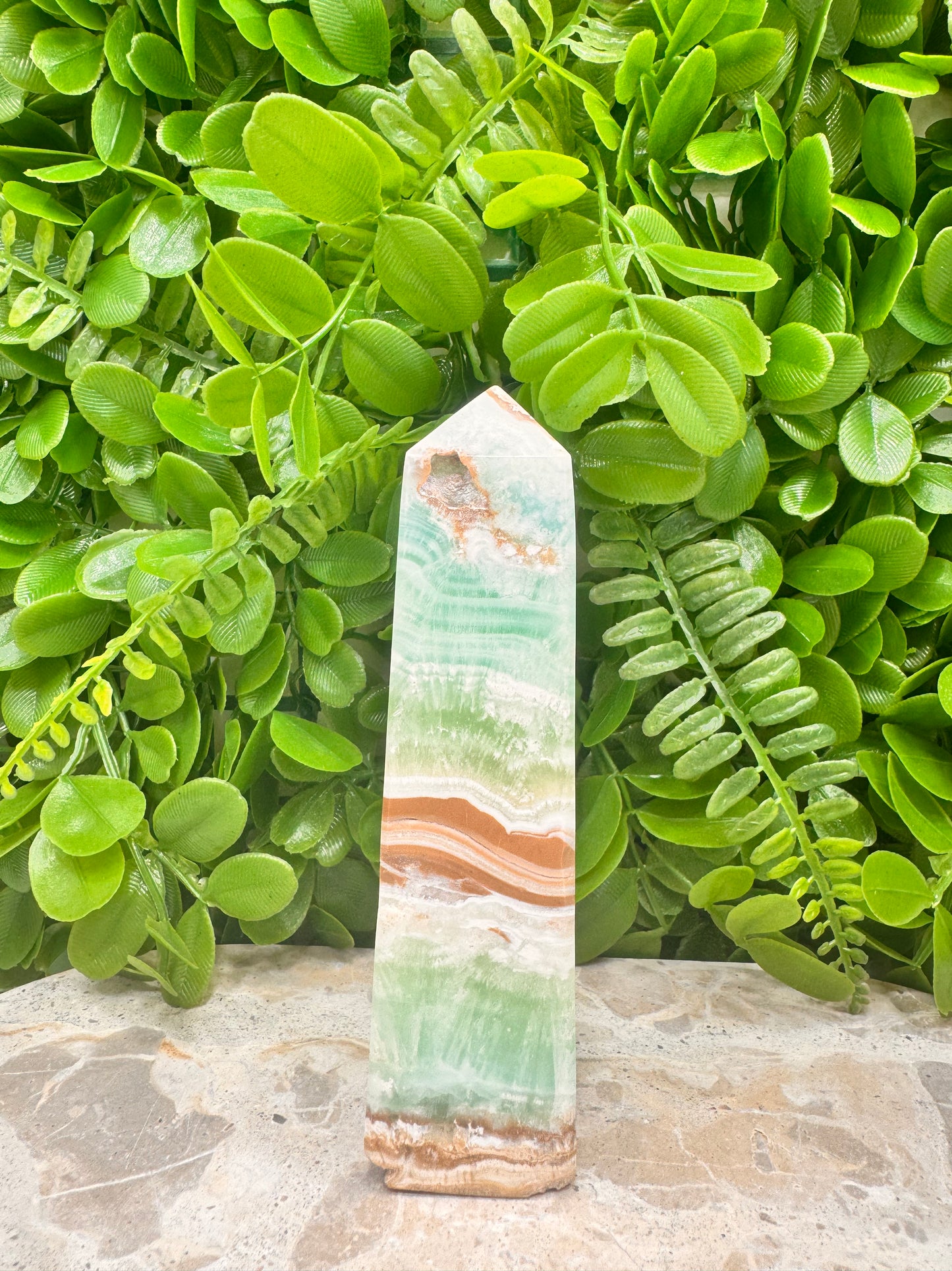 Blue Caribbean Calcite Tower 338g