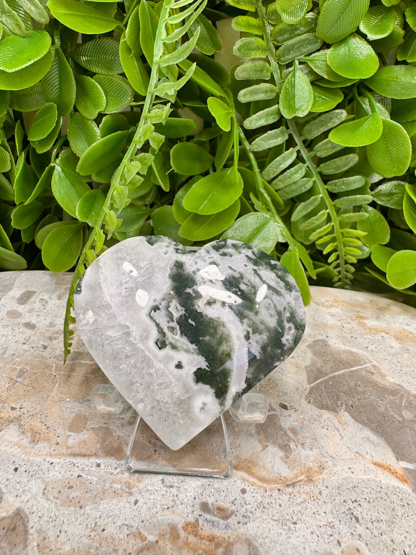 Moss Agate Heart 102g