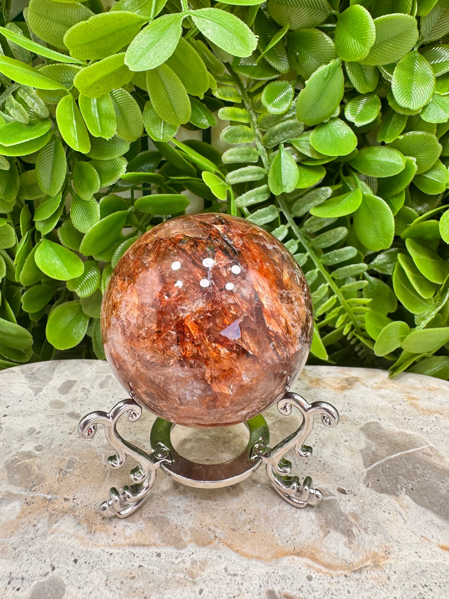 Fire Quartz Sphere 302g