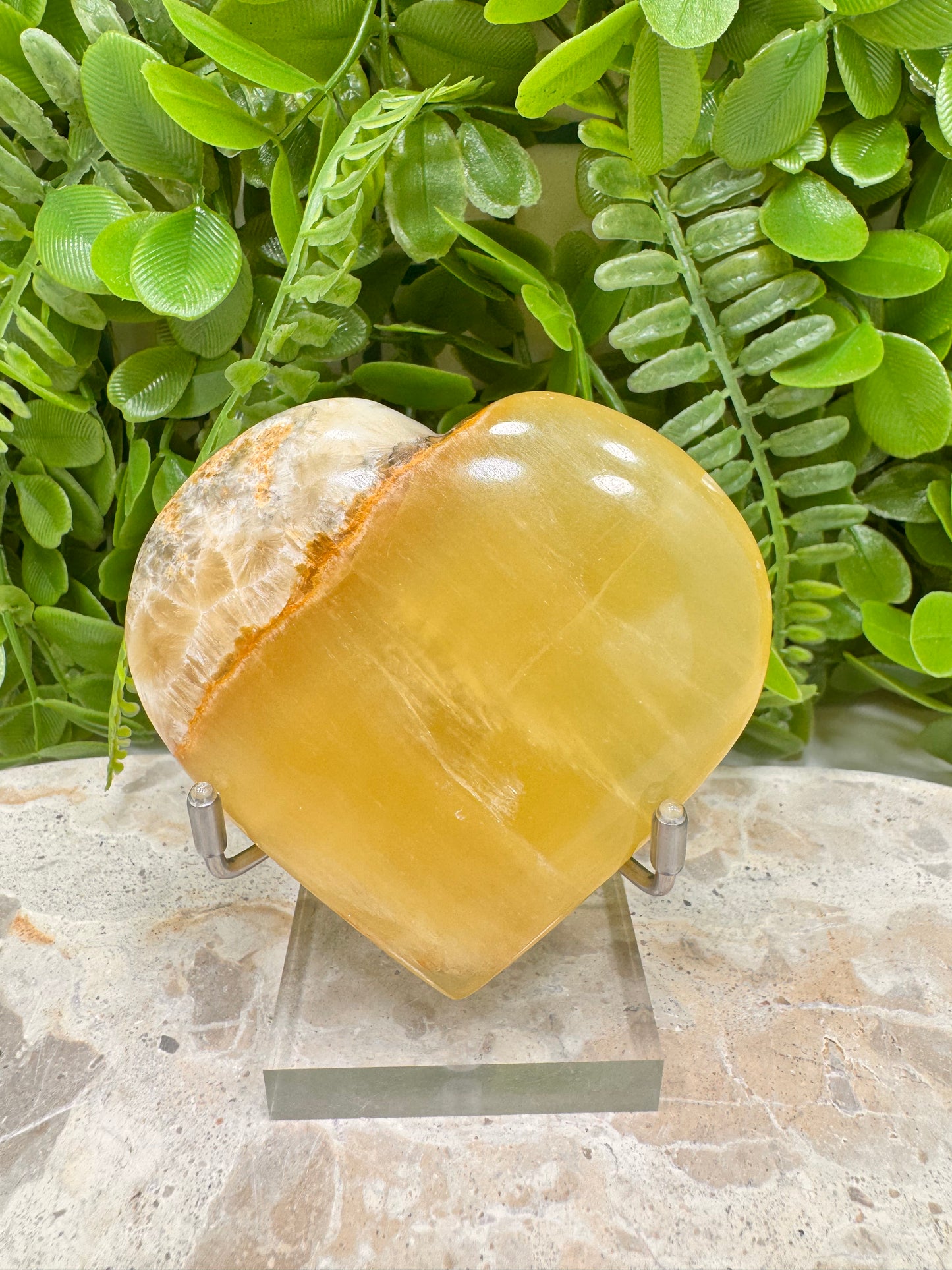 Lemon Banded Calcite Heart 208g