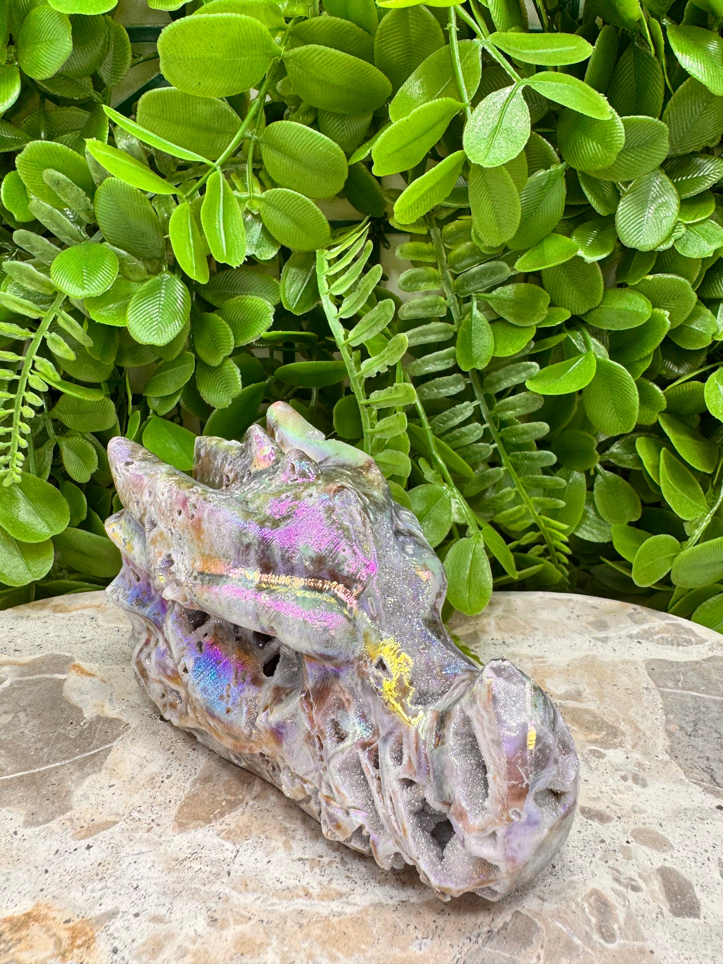 Aura Sphalerite Dragon Skull 742g