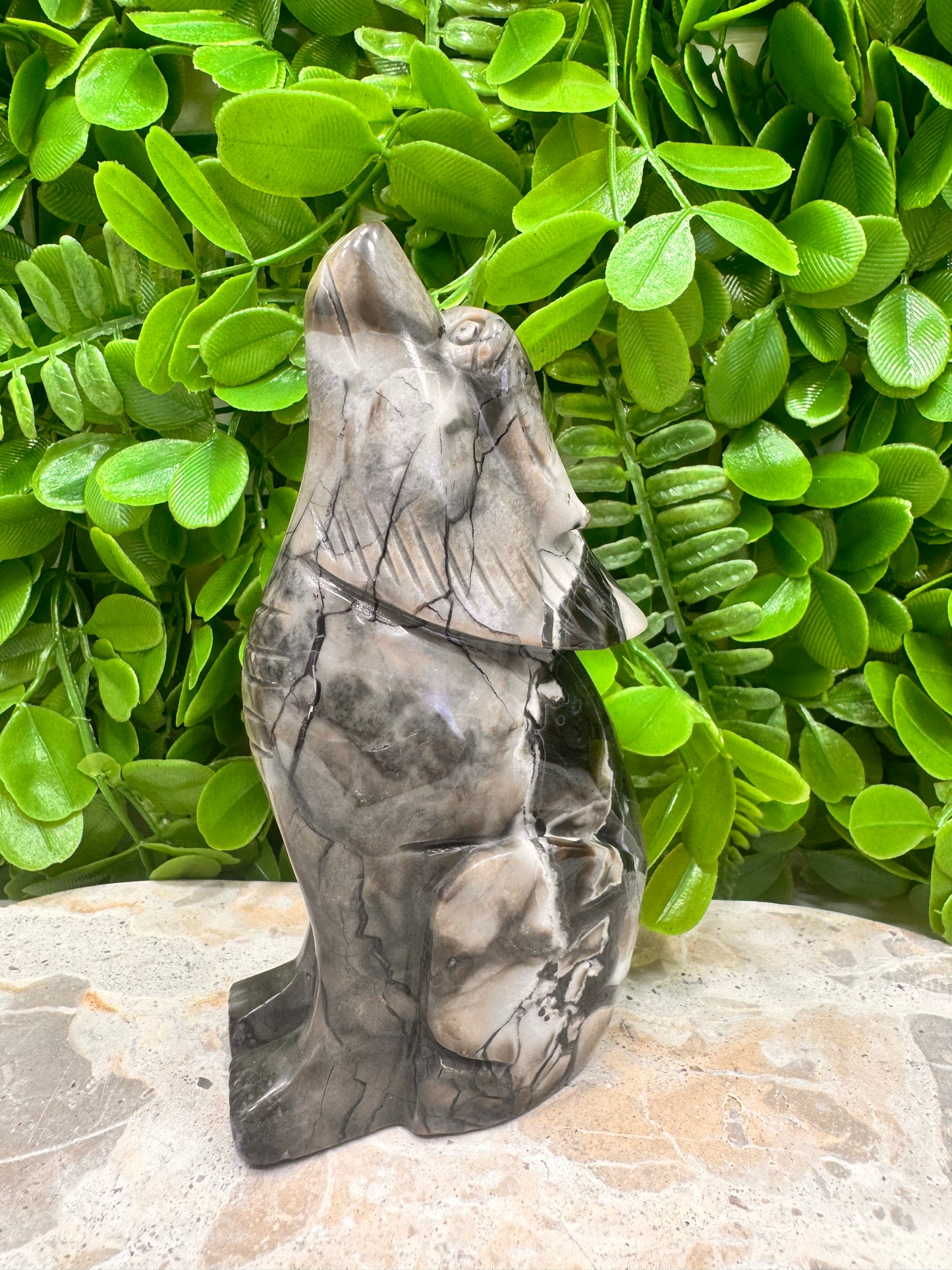 Volcanic Agate Wolf 512g