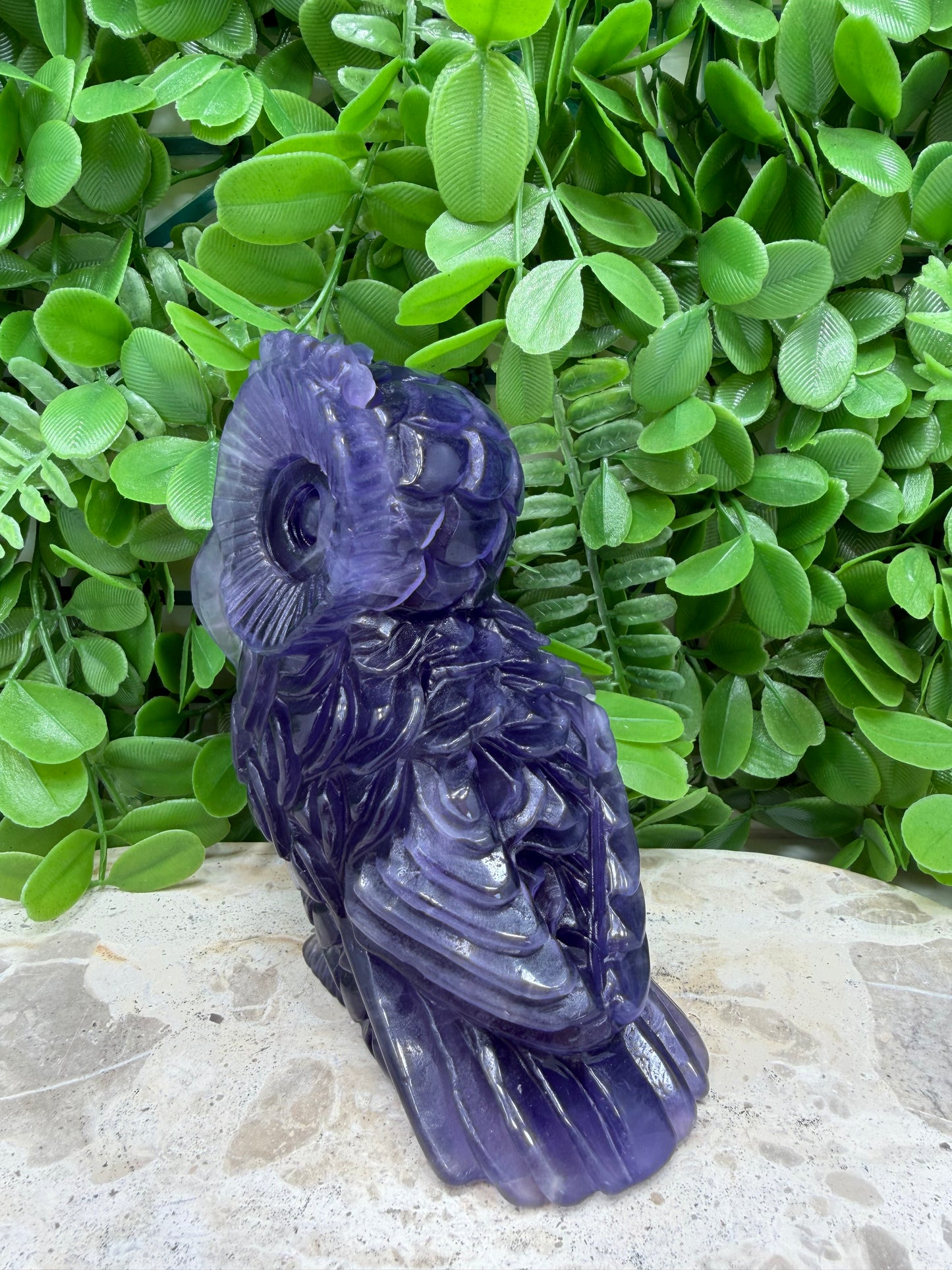 Purple Fluorite Owl 1054g
