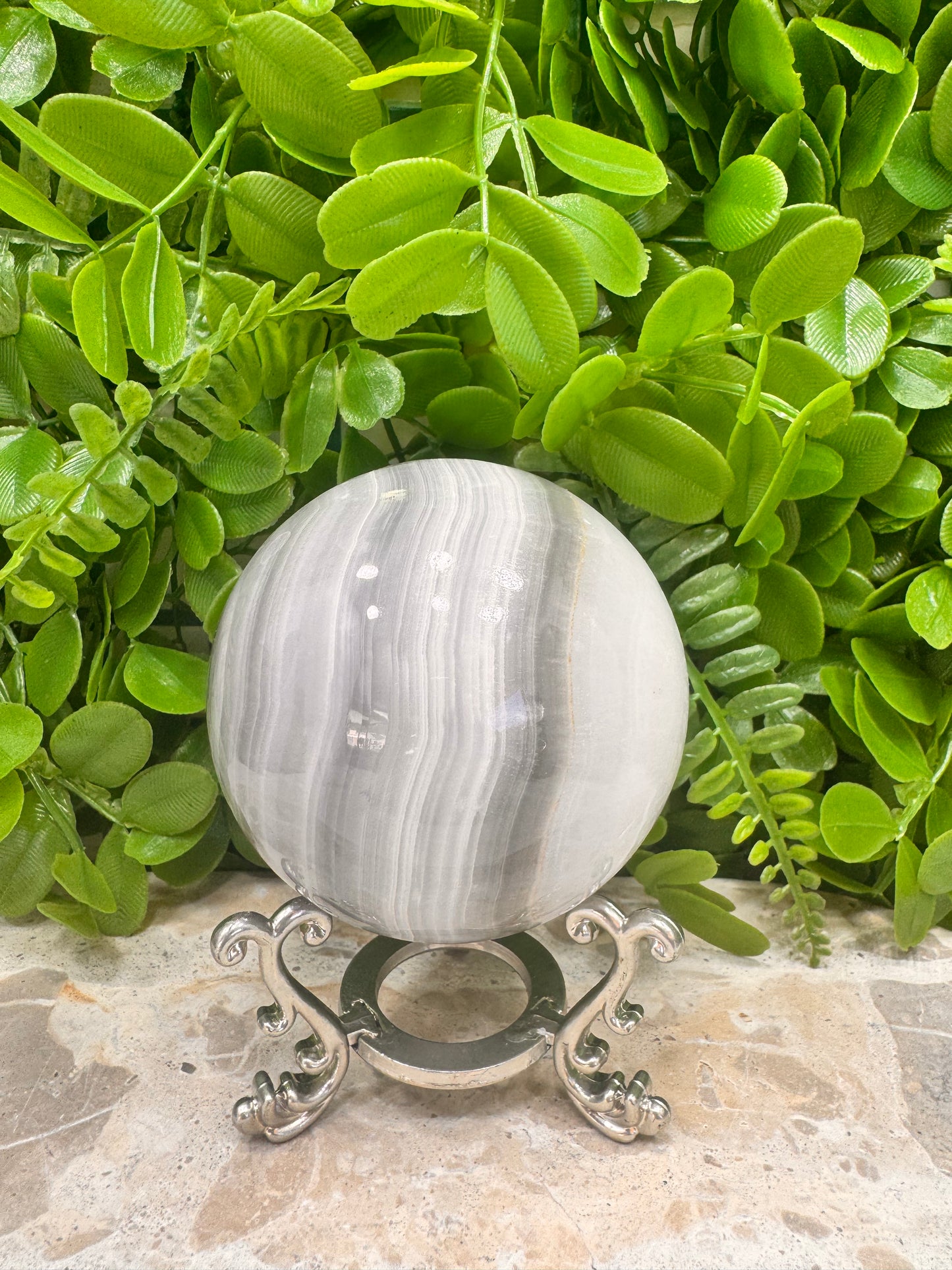 Black Banded Onyx Sphere 598g