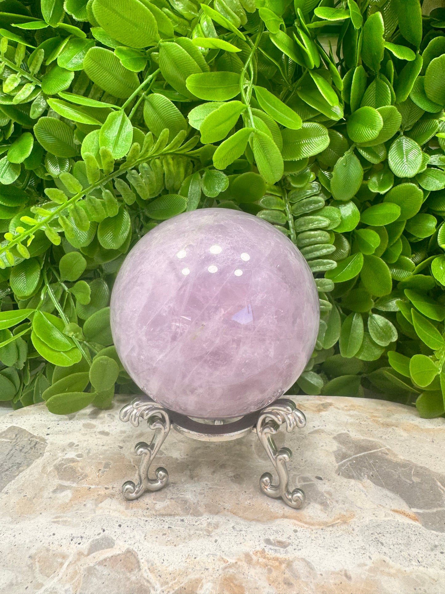 Lavender Rose Quartz Sphere 716g