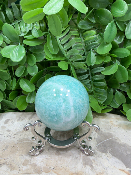 Amazonite Sphere 220g | Communication • Harmony • Truth