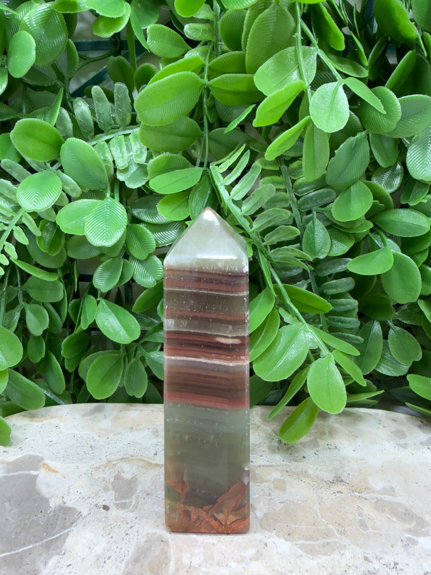 Green Banded Onyx Point 202g