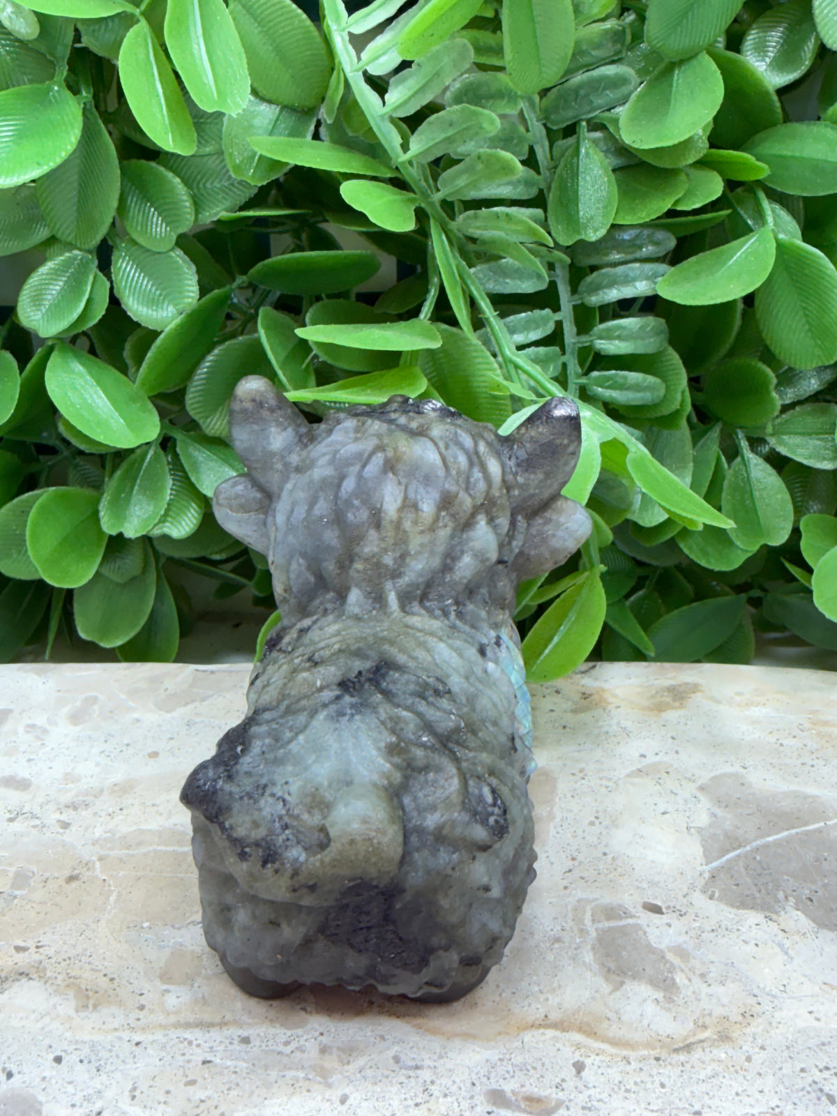 Labradorite Highland Cow 274g | Protection • Intuition • Transformation