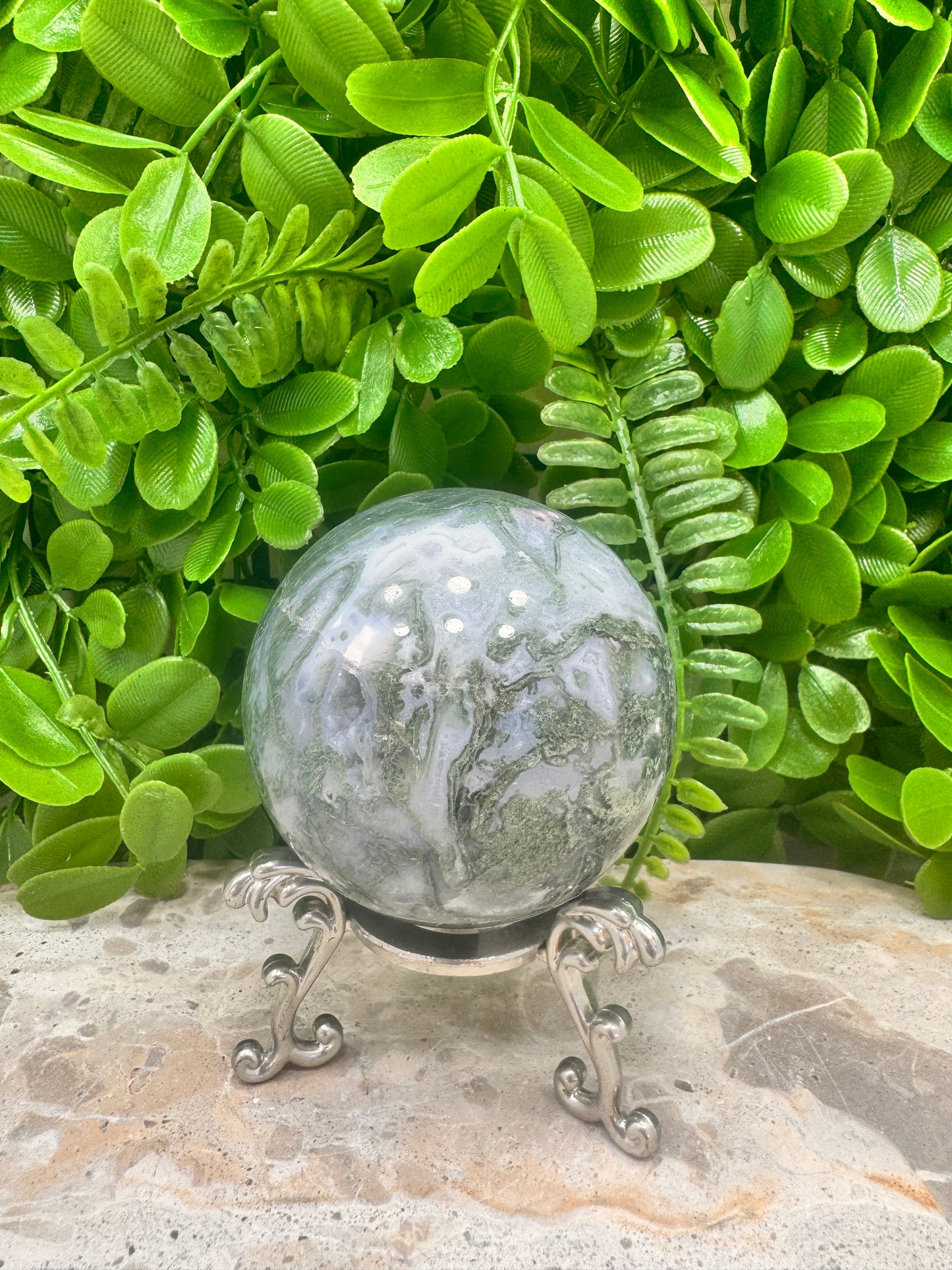 Moss Agate Sphere 432g