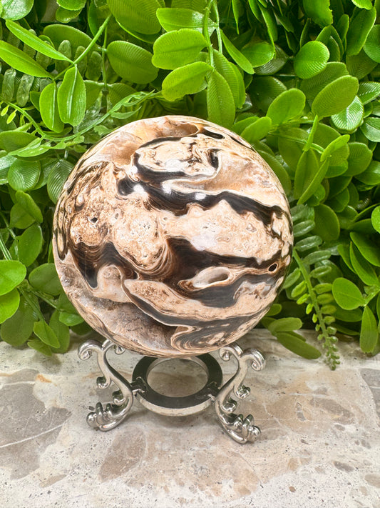 Chocolate Calcite Sphere 806g
