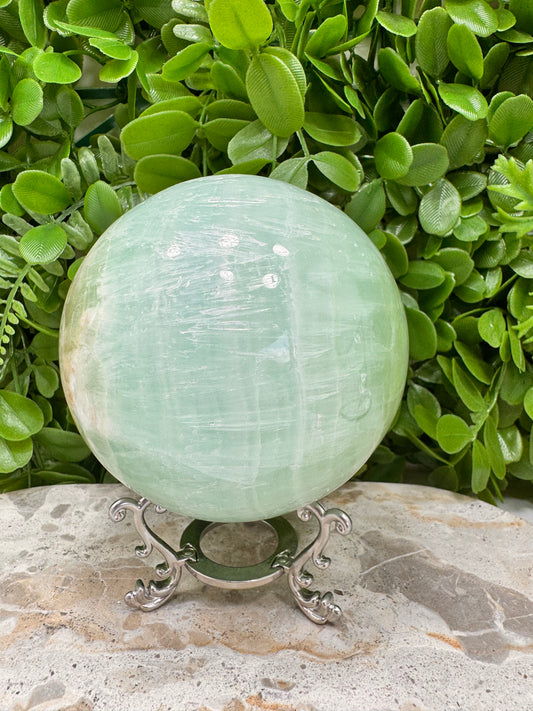 Pistachio Calcite Sphere 1484g