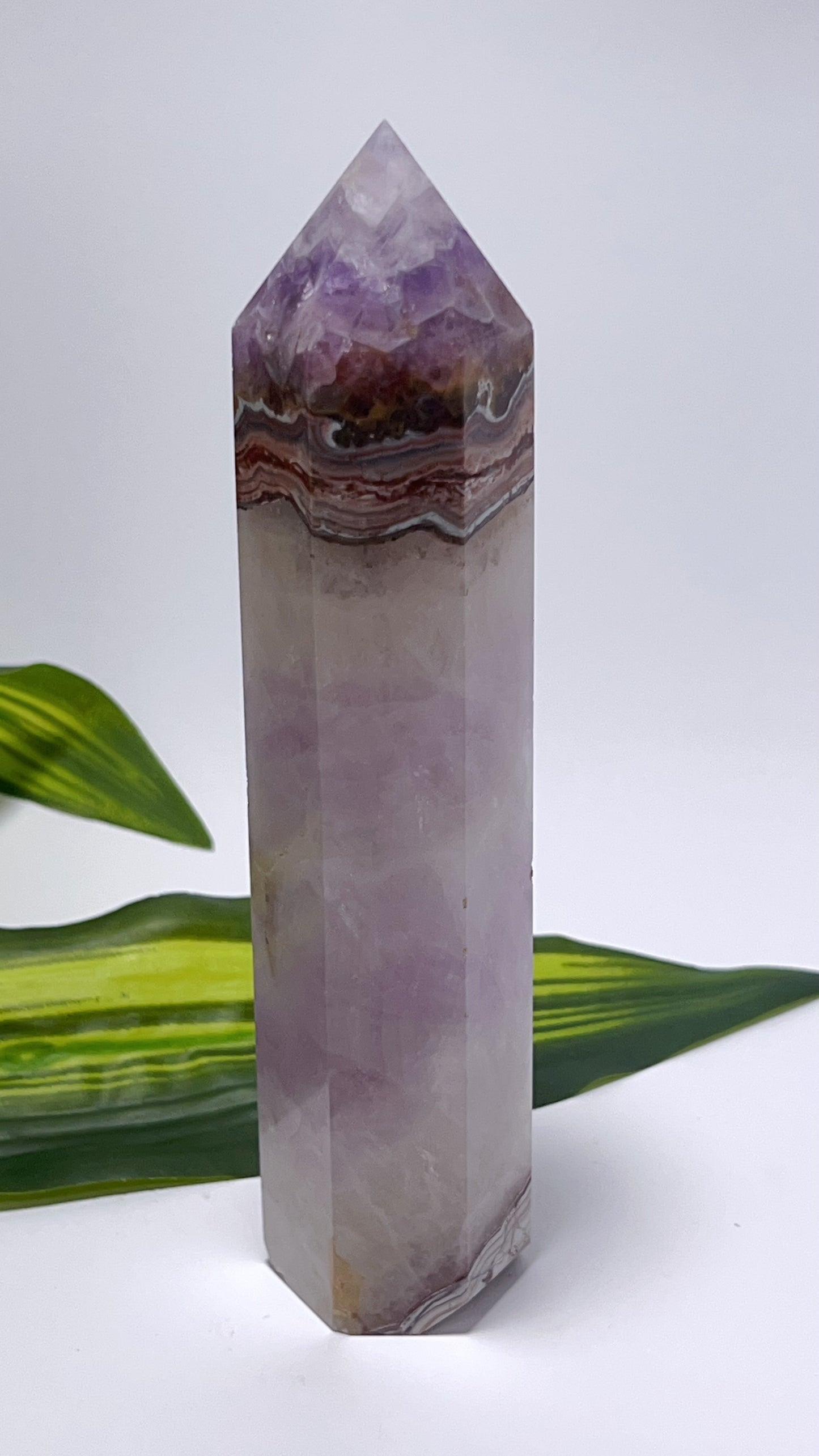 Amethyst and Mexican Agate Tower 380g