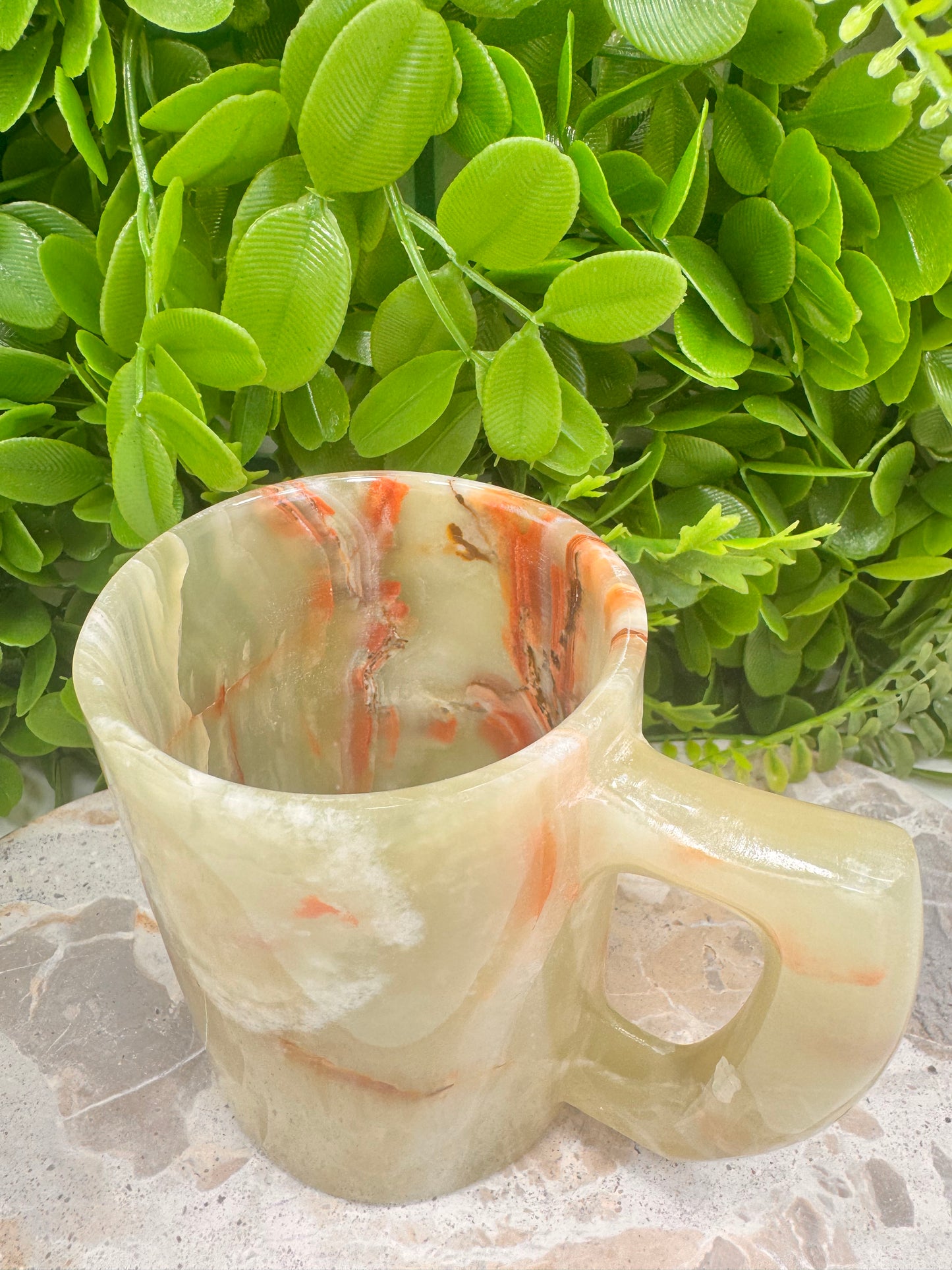 Green Banded Onyx Mug 432g