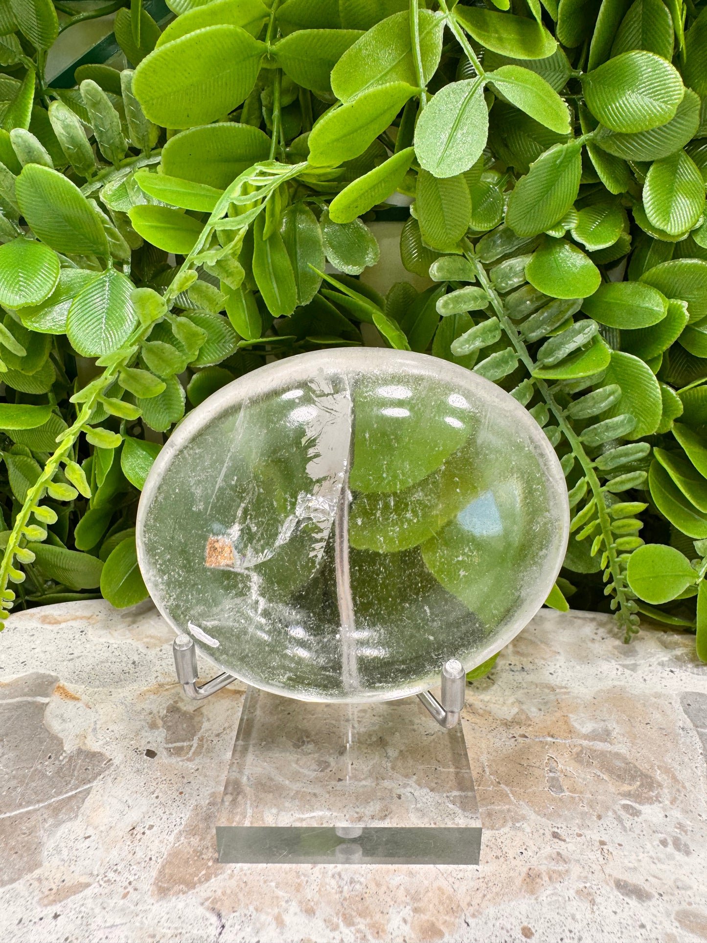 Clear Quartz Palm Stone 256g