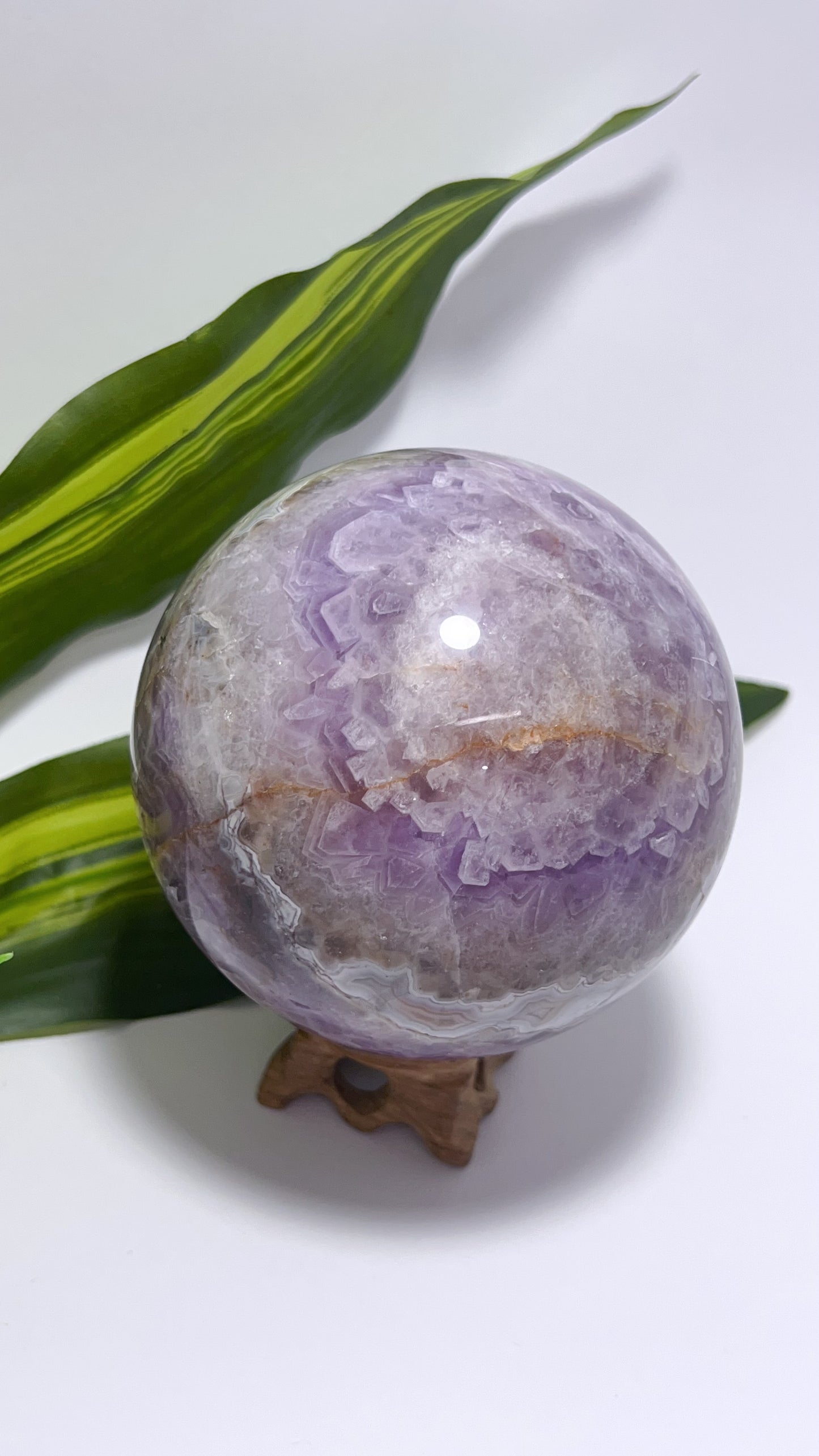 Amethyst and Mexican Agate Sphere 1318g
