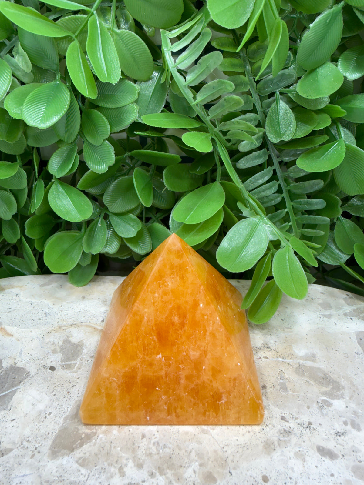 Crystallised Orange Calcite Pyramid | Energy • Joy • Creativity