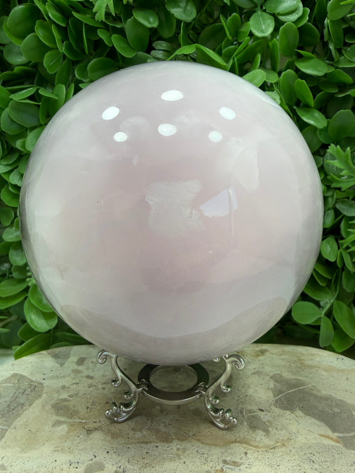 Smokey Pink Mangano UV Sphere 4114g | Love • Compassion • Calm