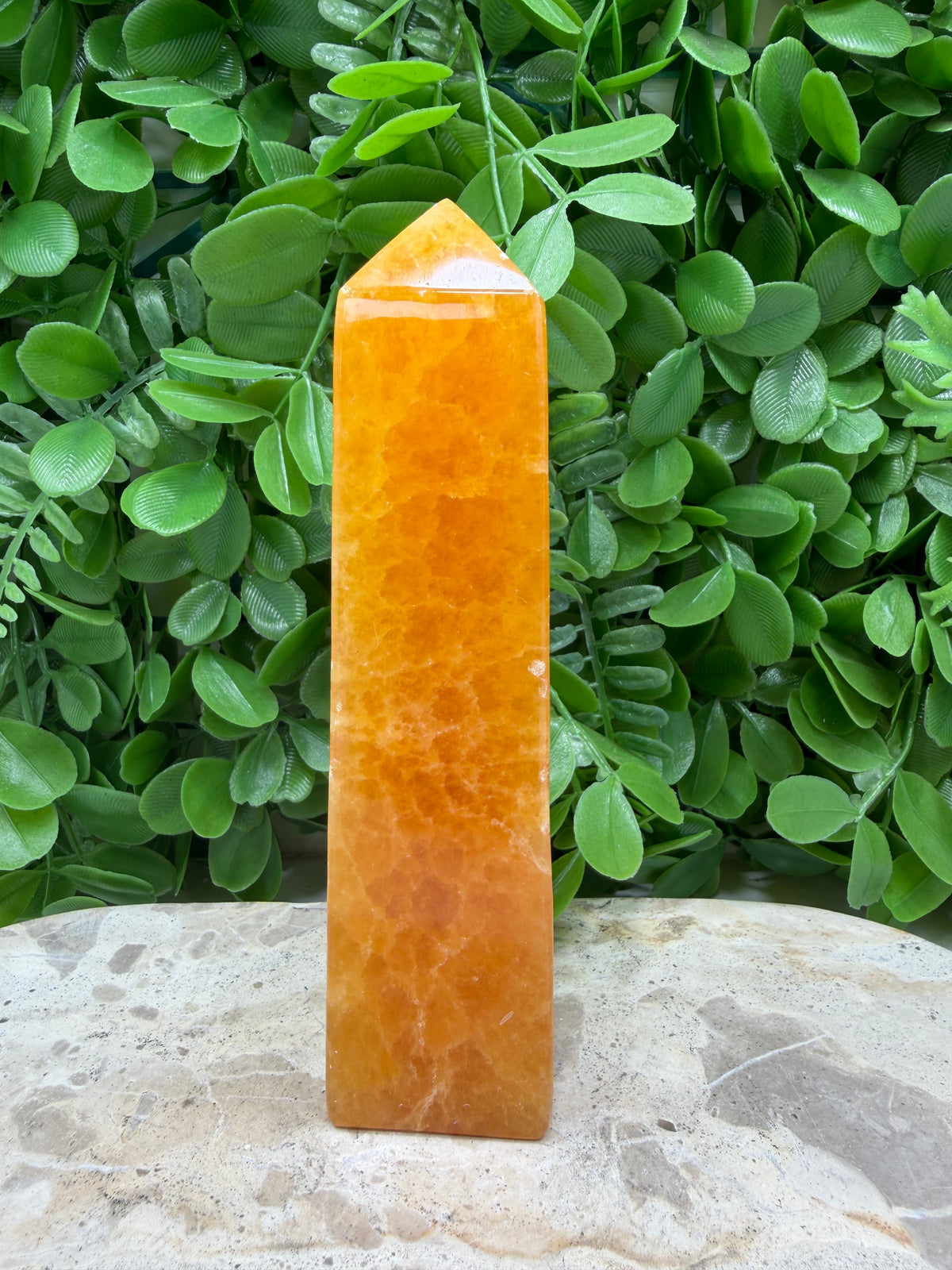 Crystallised Orange Calcite Tower 404g| Energy • Joy • Creativity hi