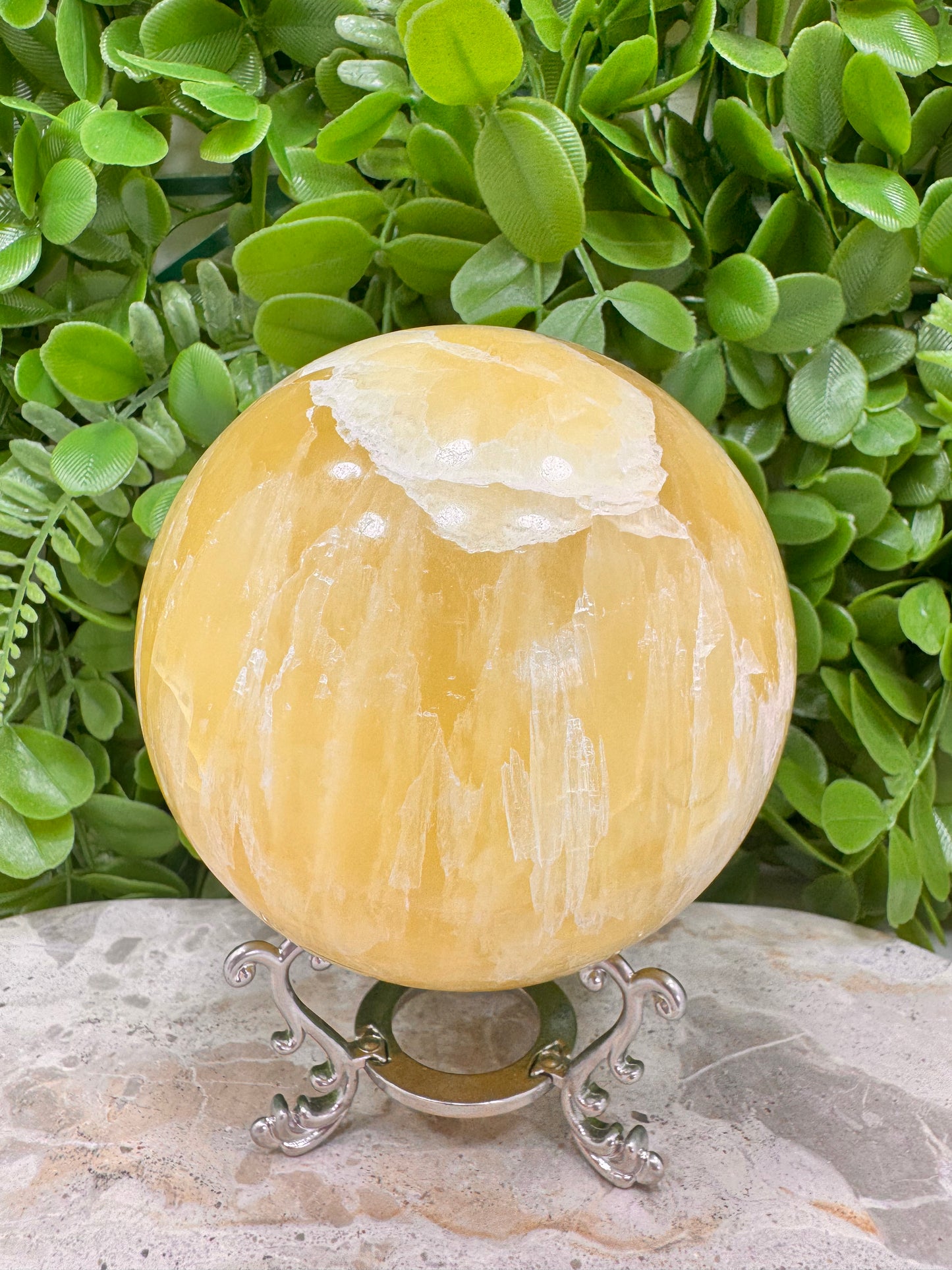 lemon Calcite Sphere 1512g