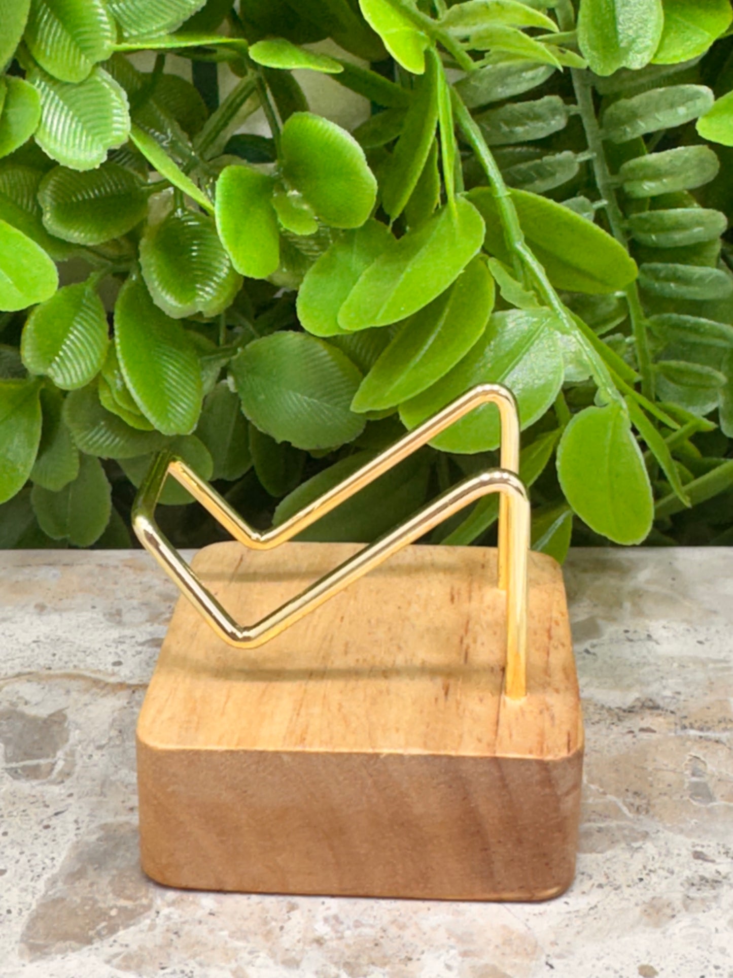 Wooden Gold Heart Stand