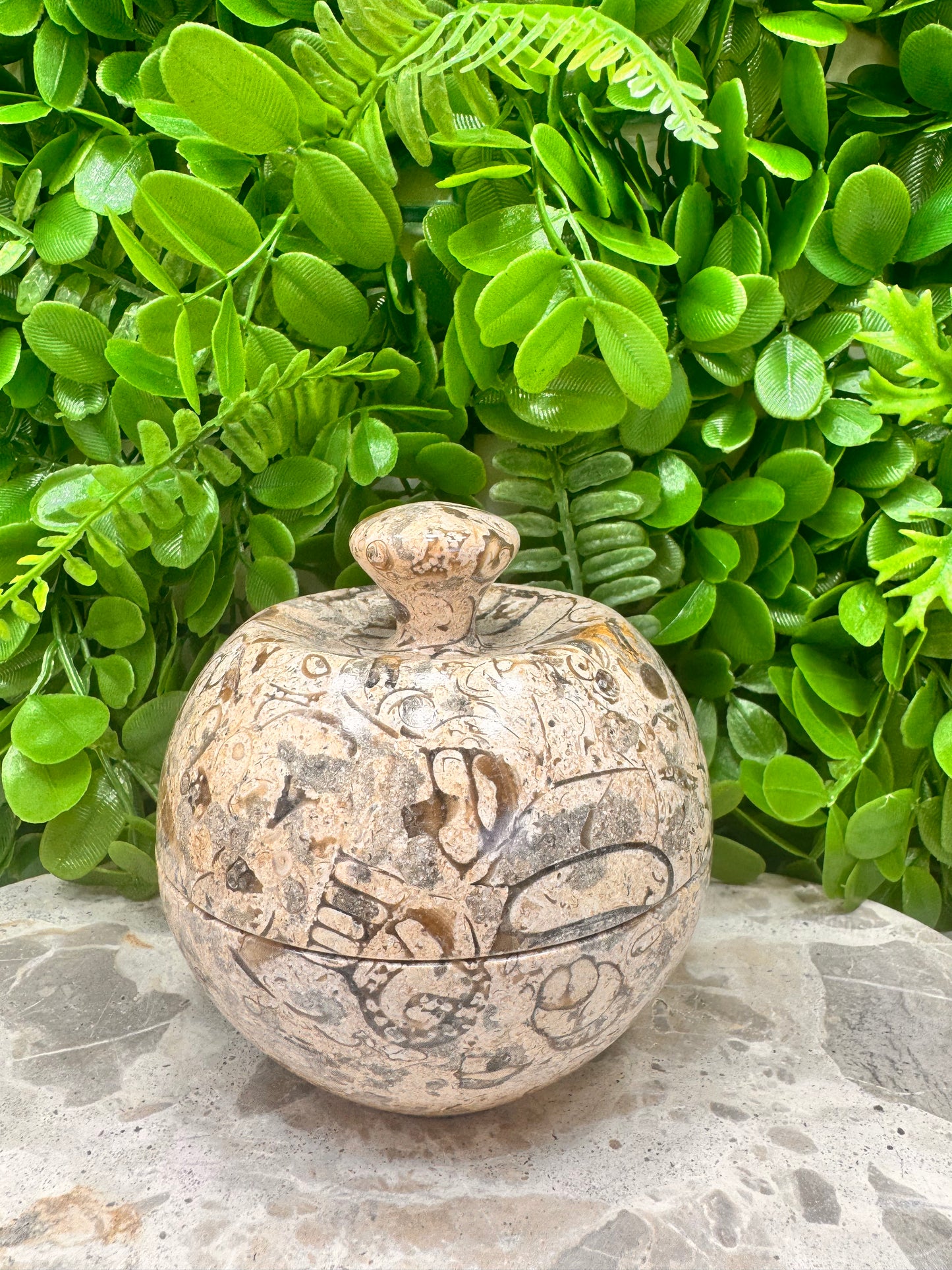 Shell Jasper Apple Bowl with Lid 556g