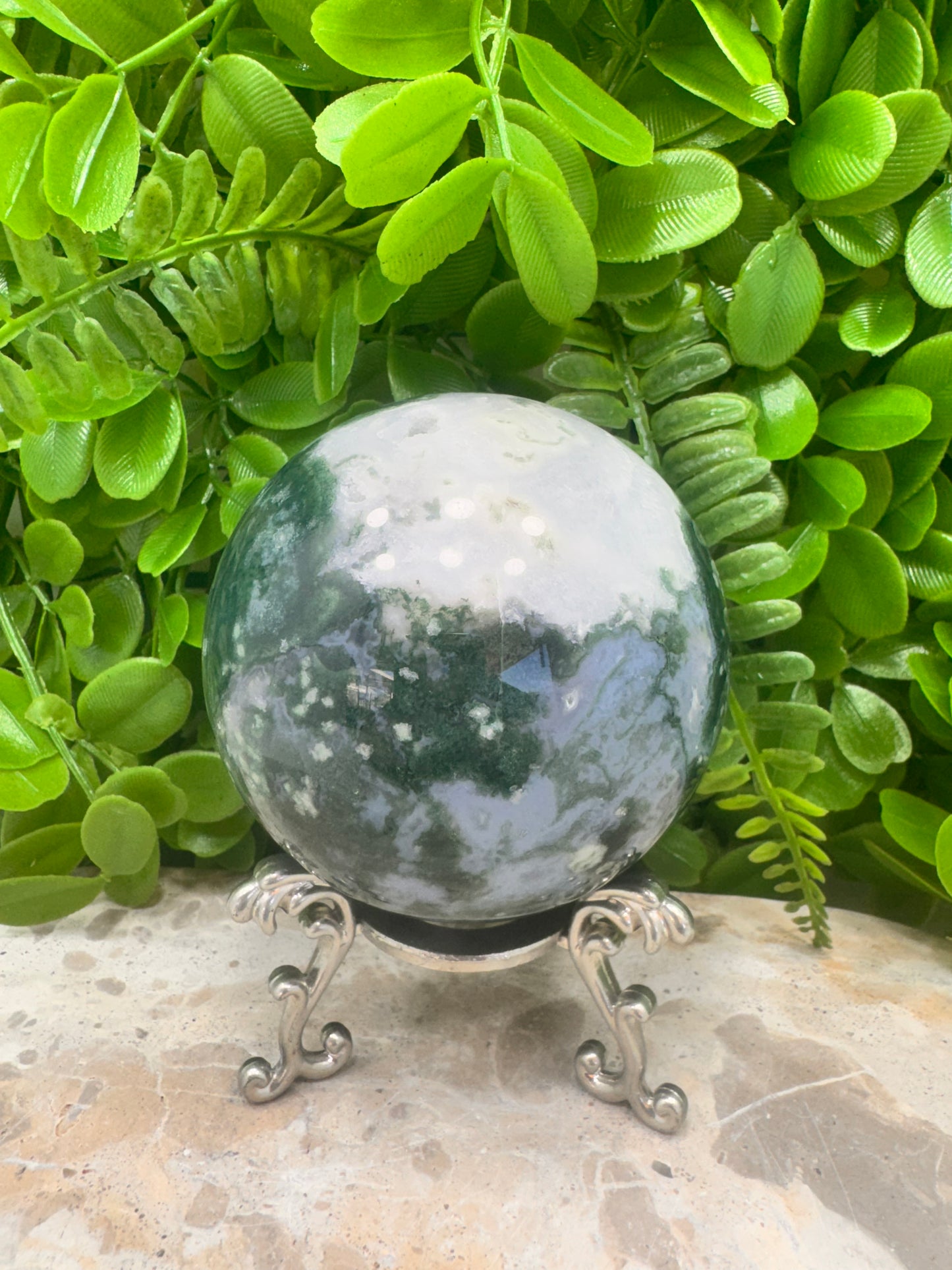 Moss Agate Sphere 672g