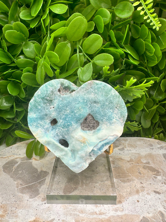 Hemimorphite with Smithsonite Heart  284g