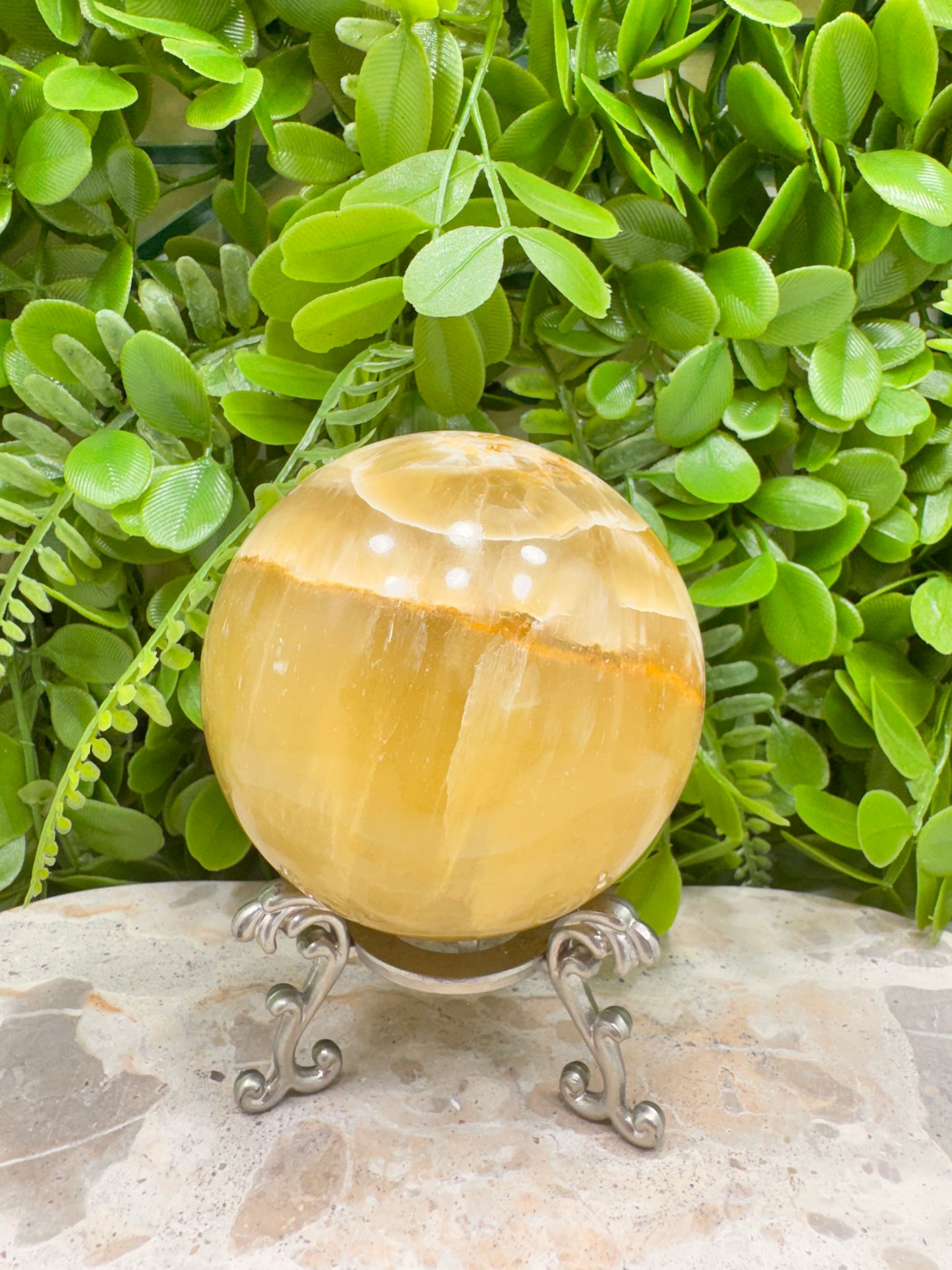 Lemon Calcite Sphere 850g