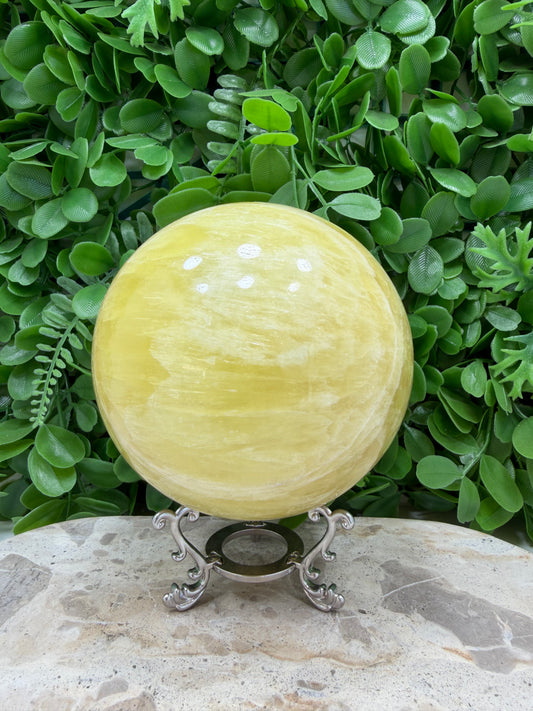 Lemon Calcite Sphere | Joy • Confidence • Motivation