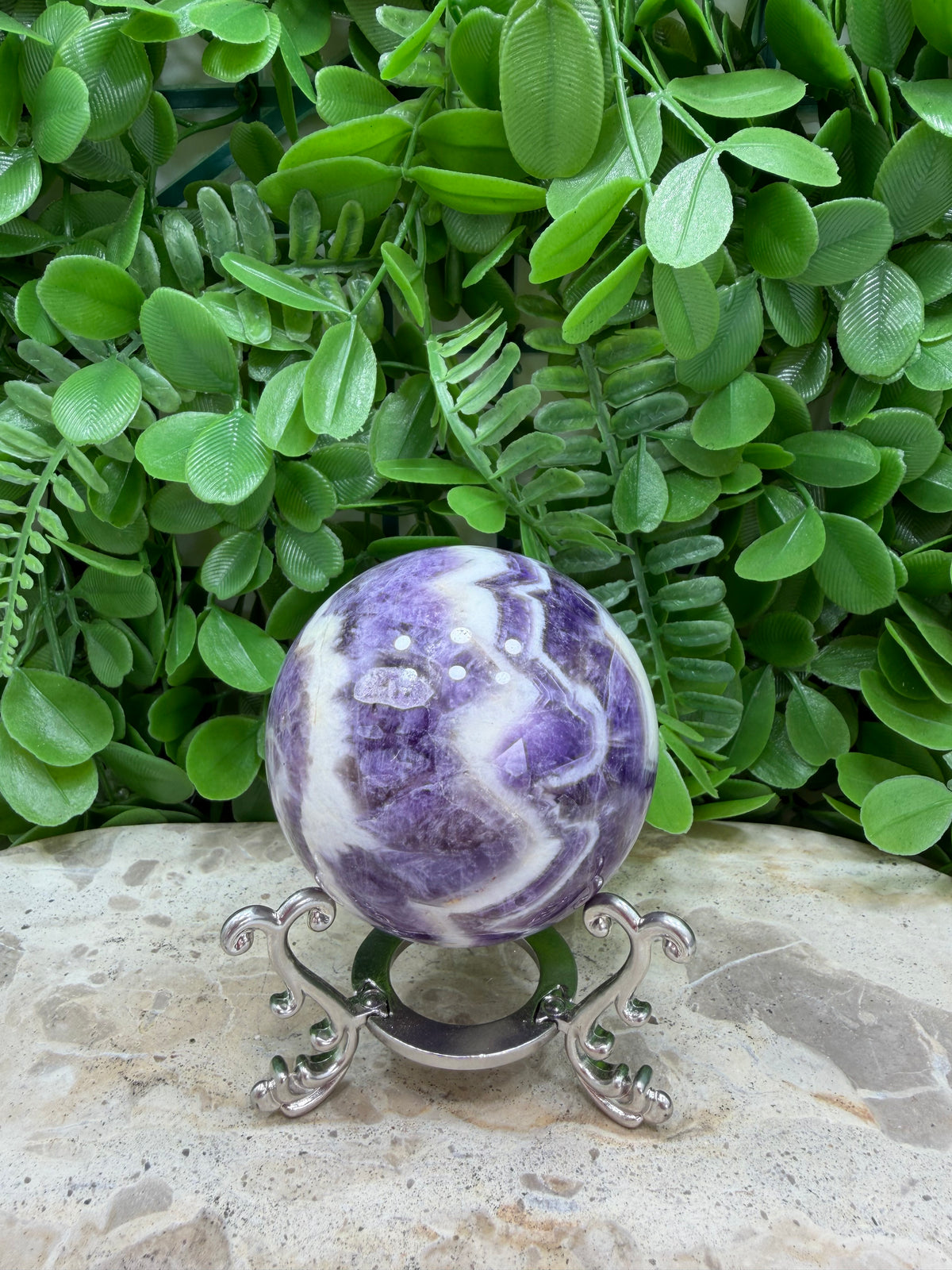 Chevron Amethyst Sphere 330g