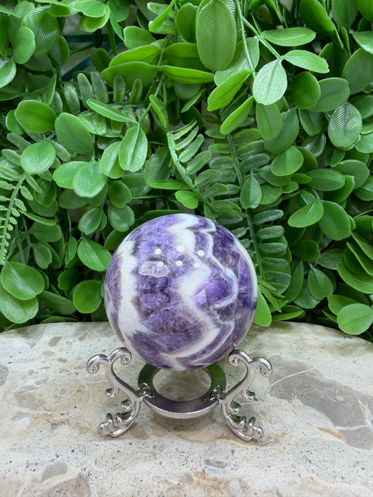 Chevron Amethyst Sphere | Calm • Protection • Intuition