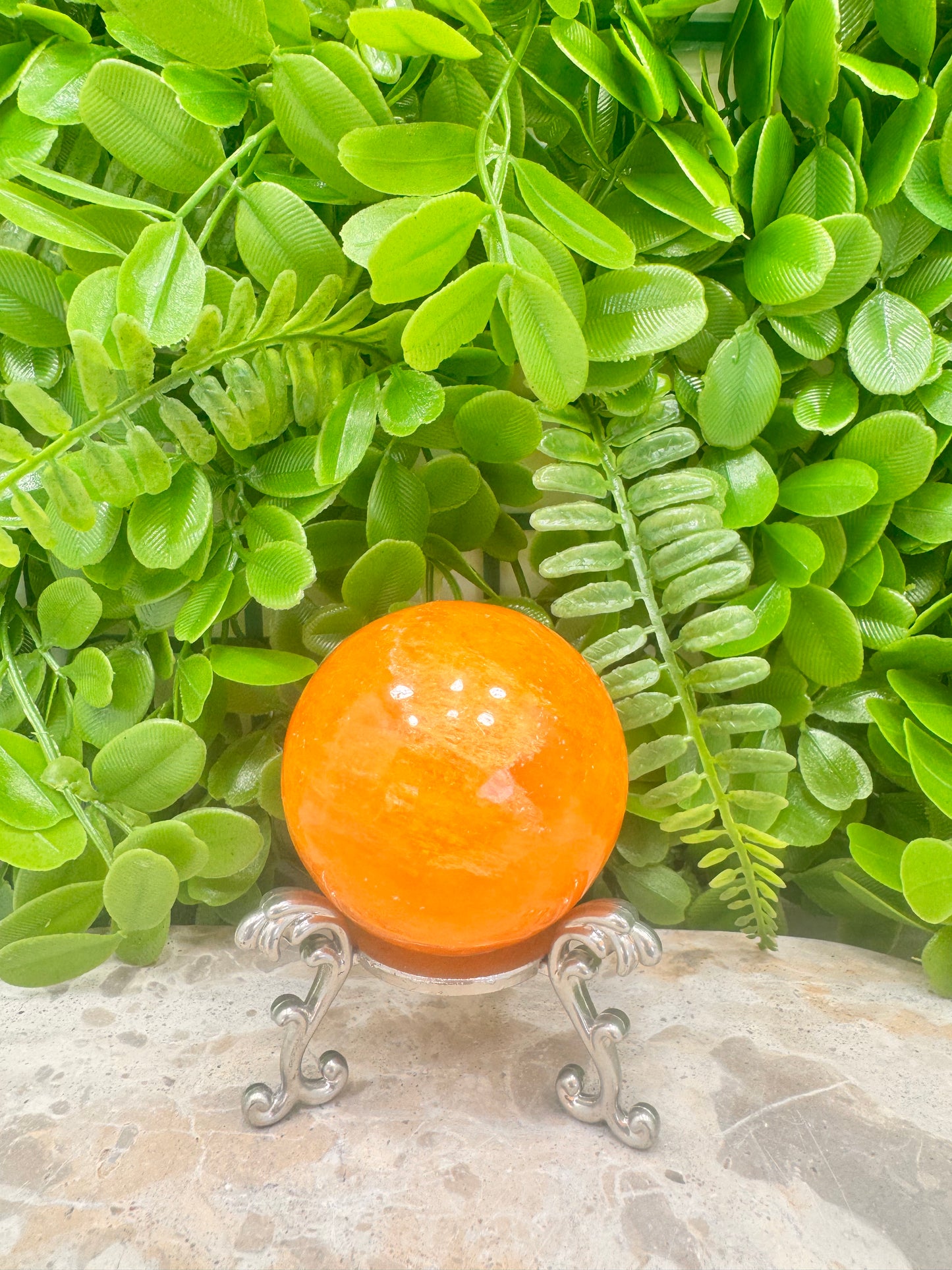 Crystalized Orange Calcite Sphere 306g