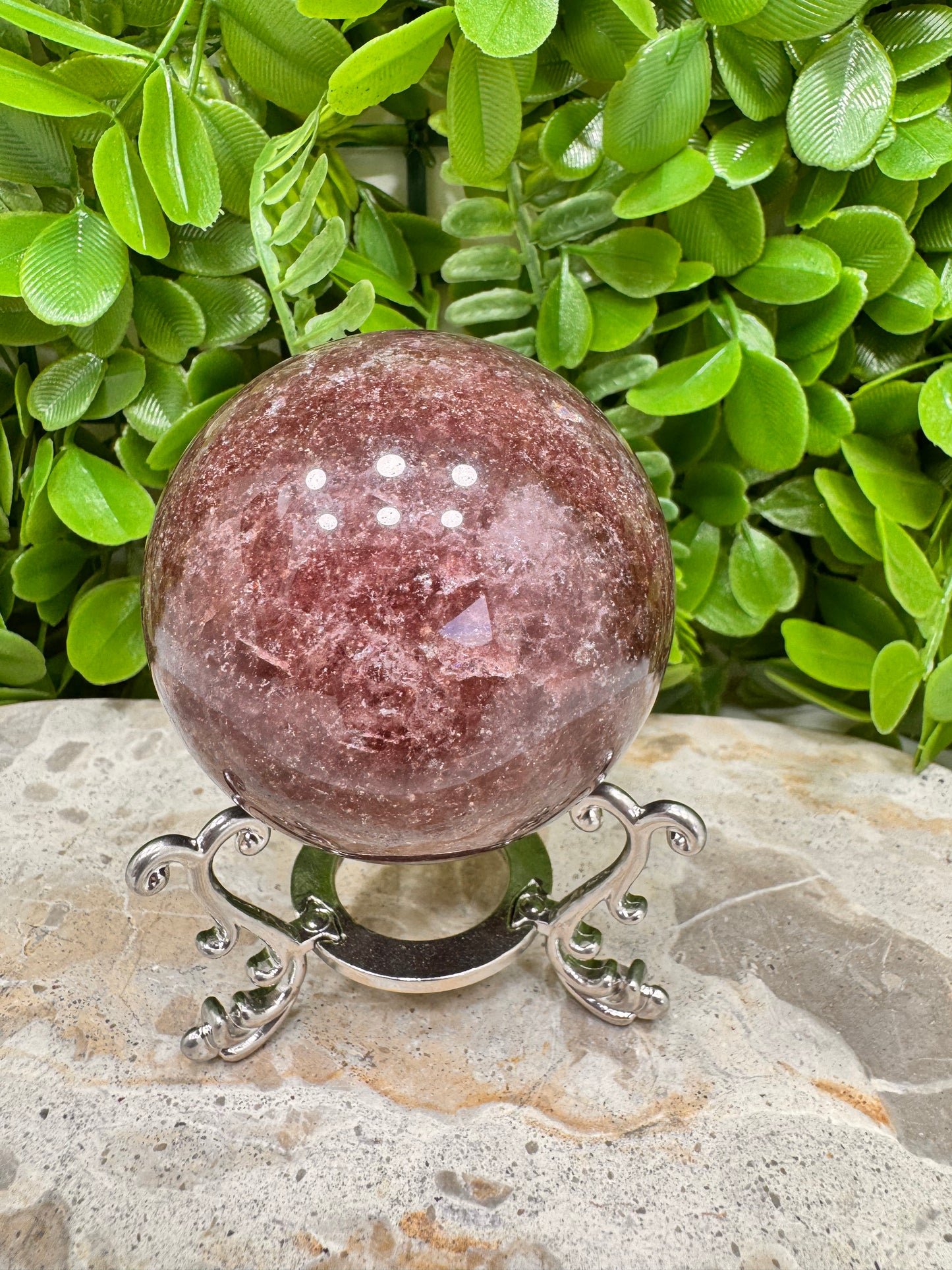 Strawberry Quartz Sphere 400g