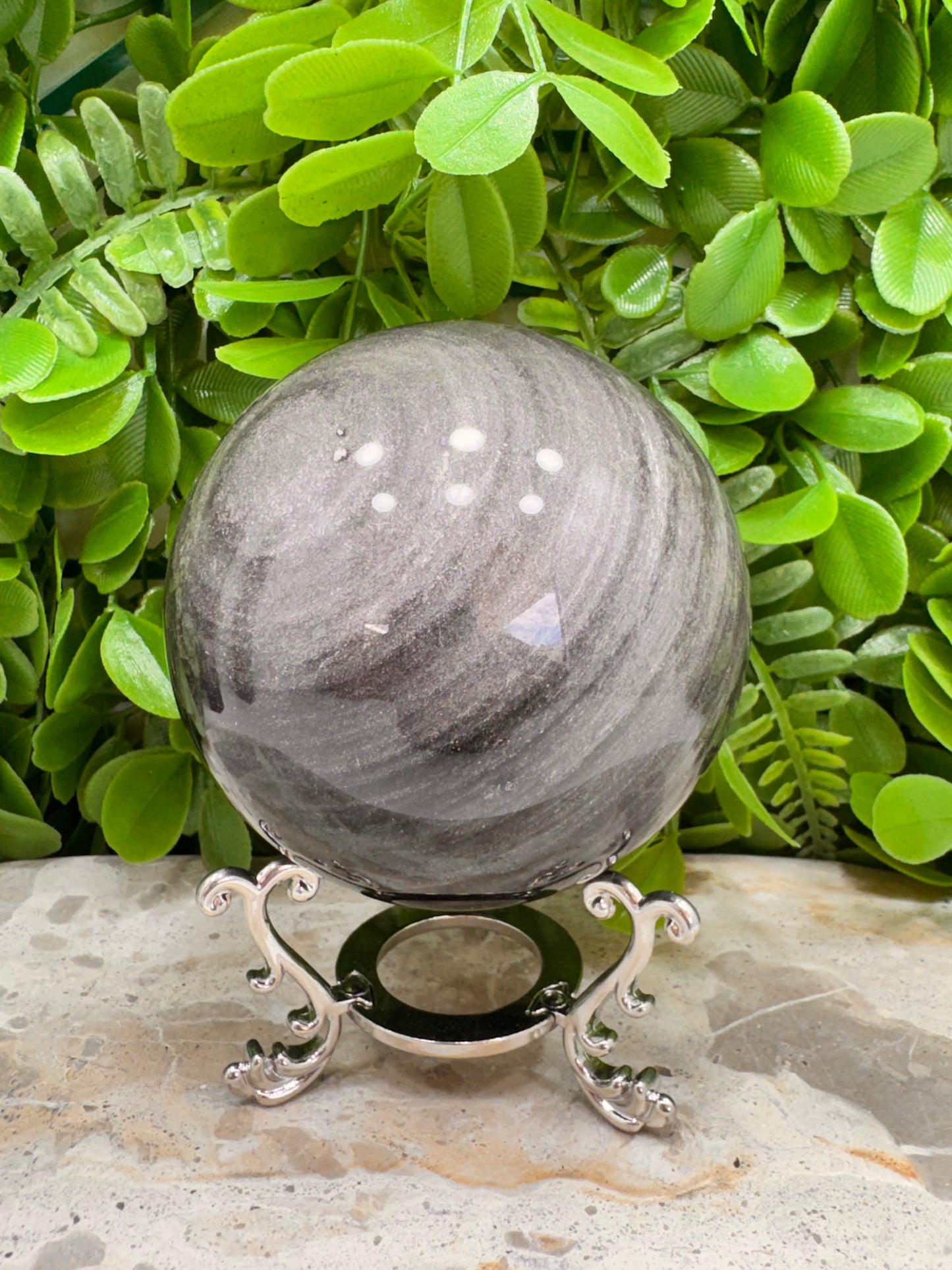 Silver Sheen Obsidian Sphere 698g